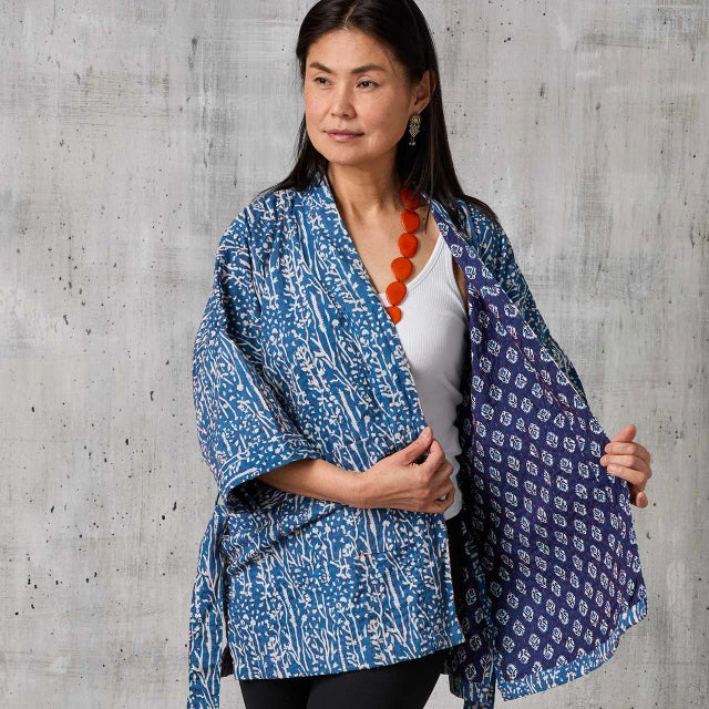 Azure Meadow Kimono Jacket
