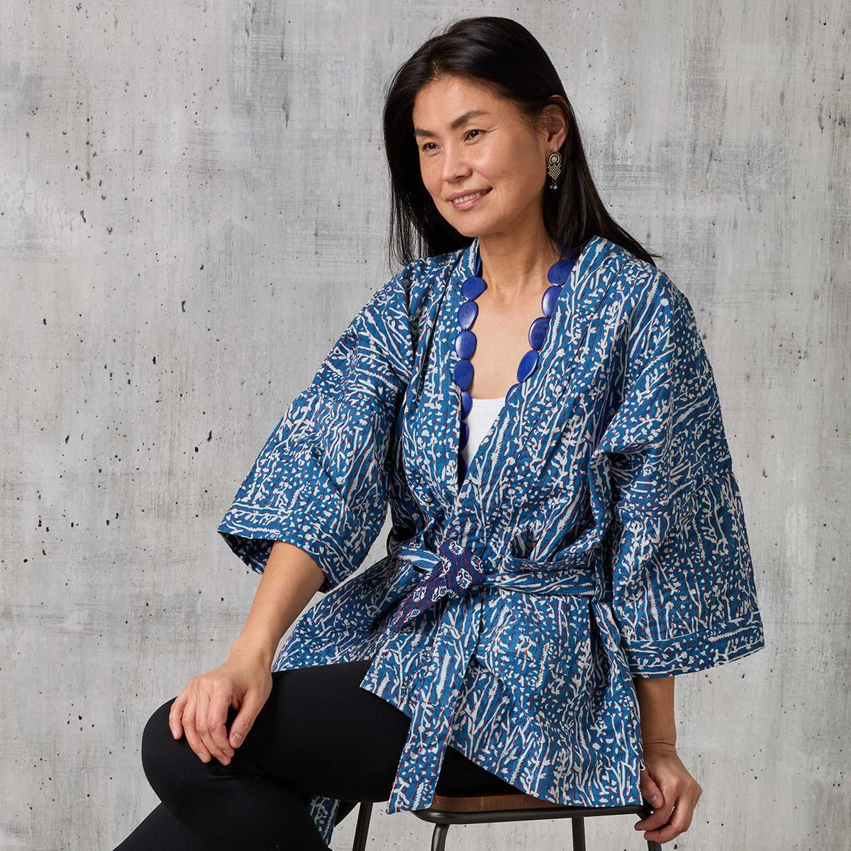 Azure Meadow Kimono Jacket