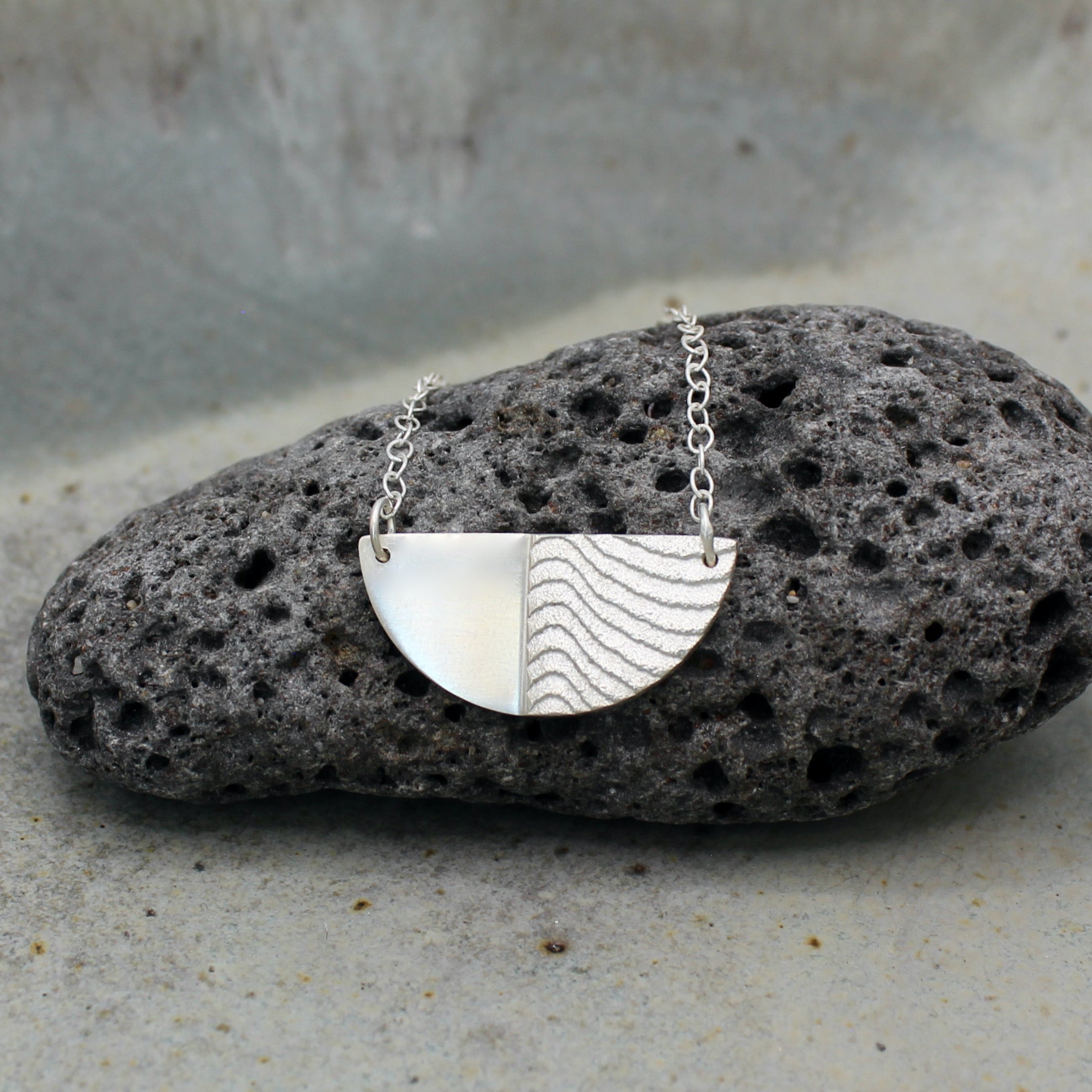 Half Moon Necklace - Silver