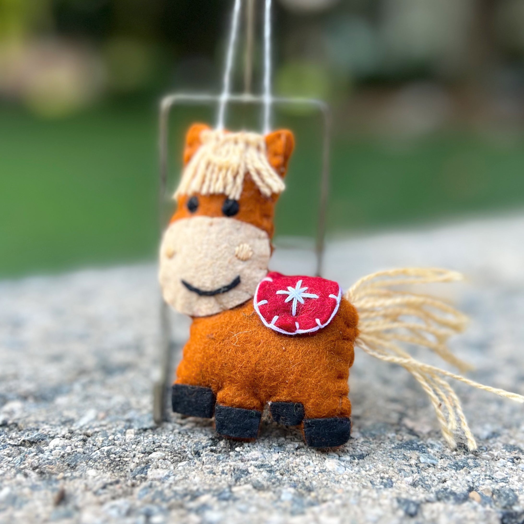 Horse with Saddle Wool Felt Ornament