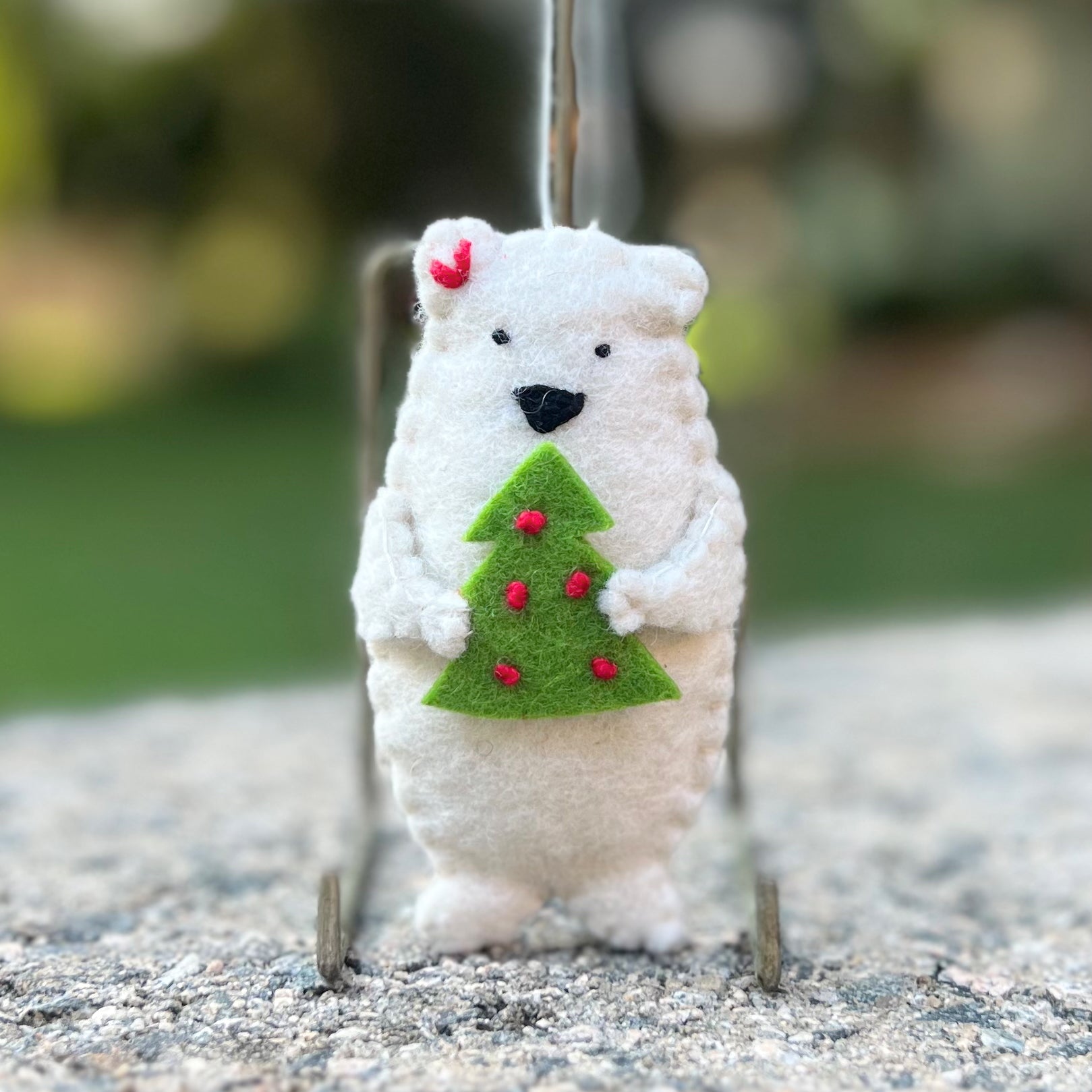 Polar Bear Wool Felt Ornament