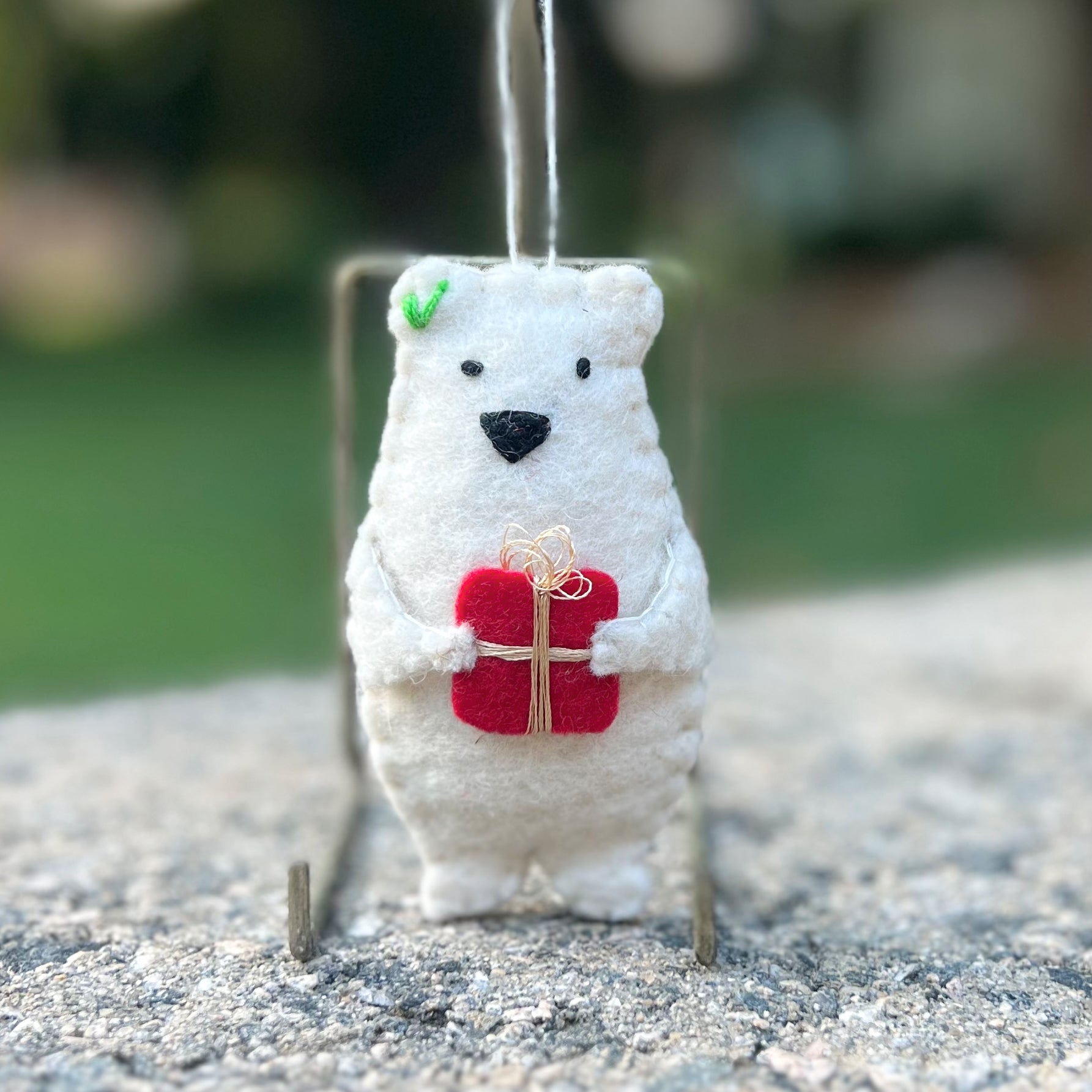 Polar Bear Wool Felt Ornament