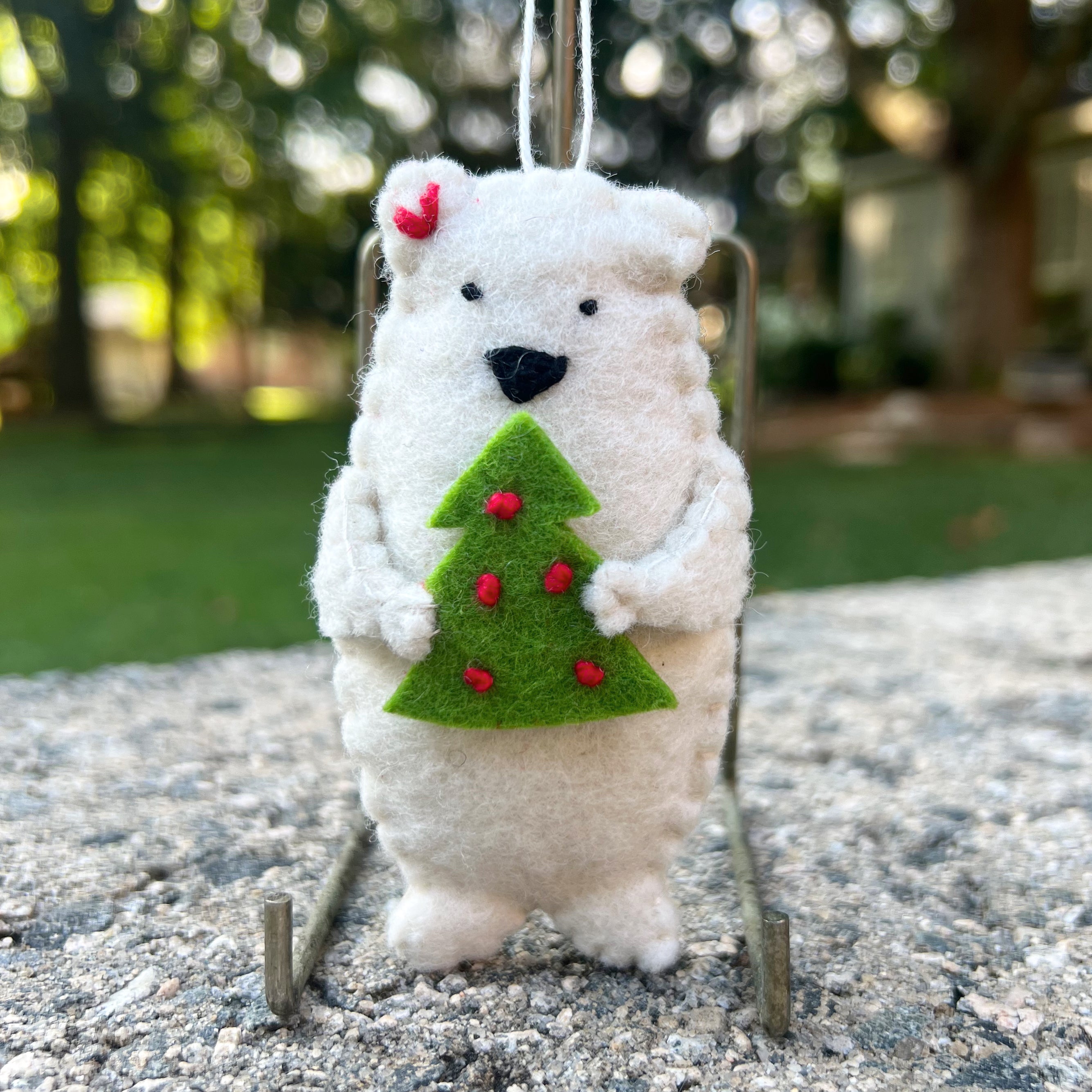 Polar Bear Wool Felt Ornament
