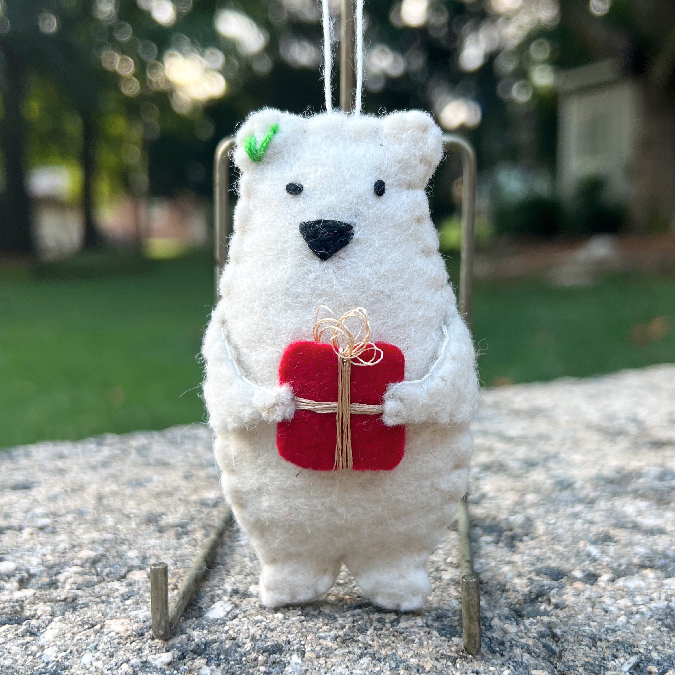 Polar Bear Wool Felt Ornament