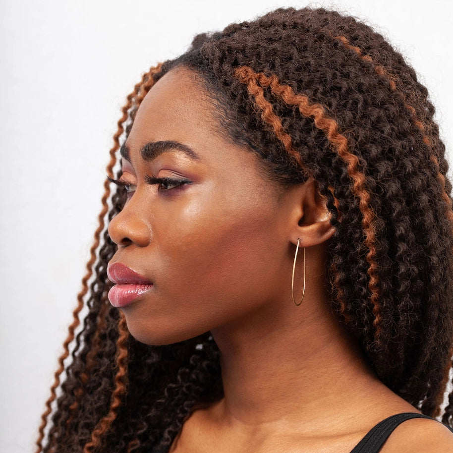 Azmera Hammered Hoop Earrings (14K Gold-Filled)