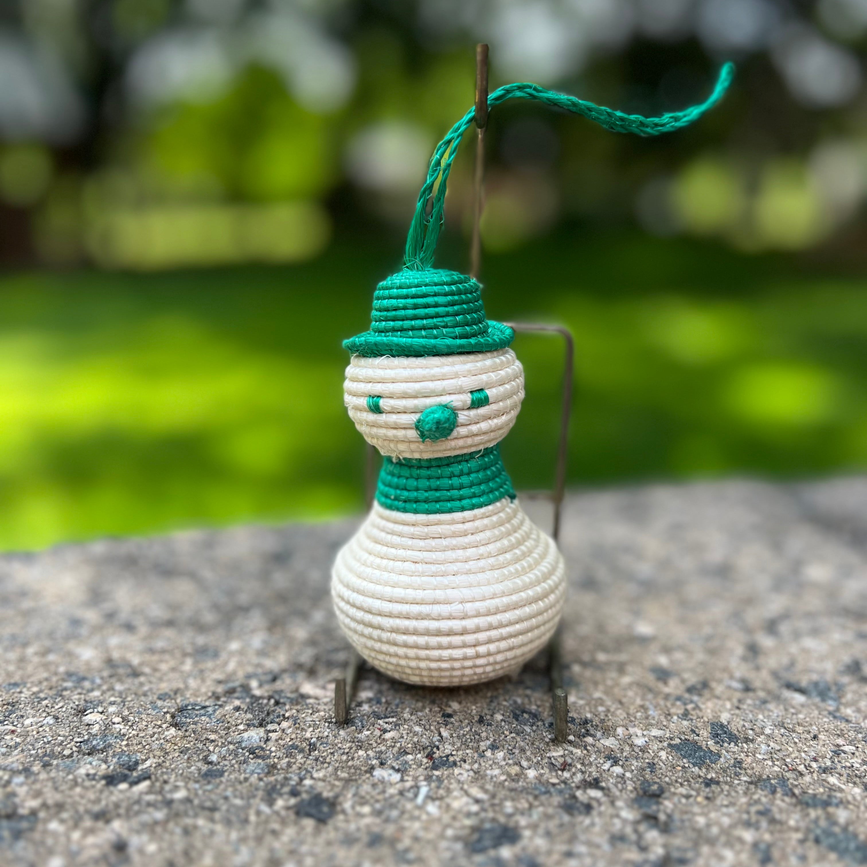 Basket Weave Snowman Ornament