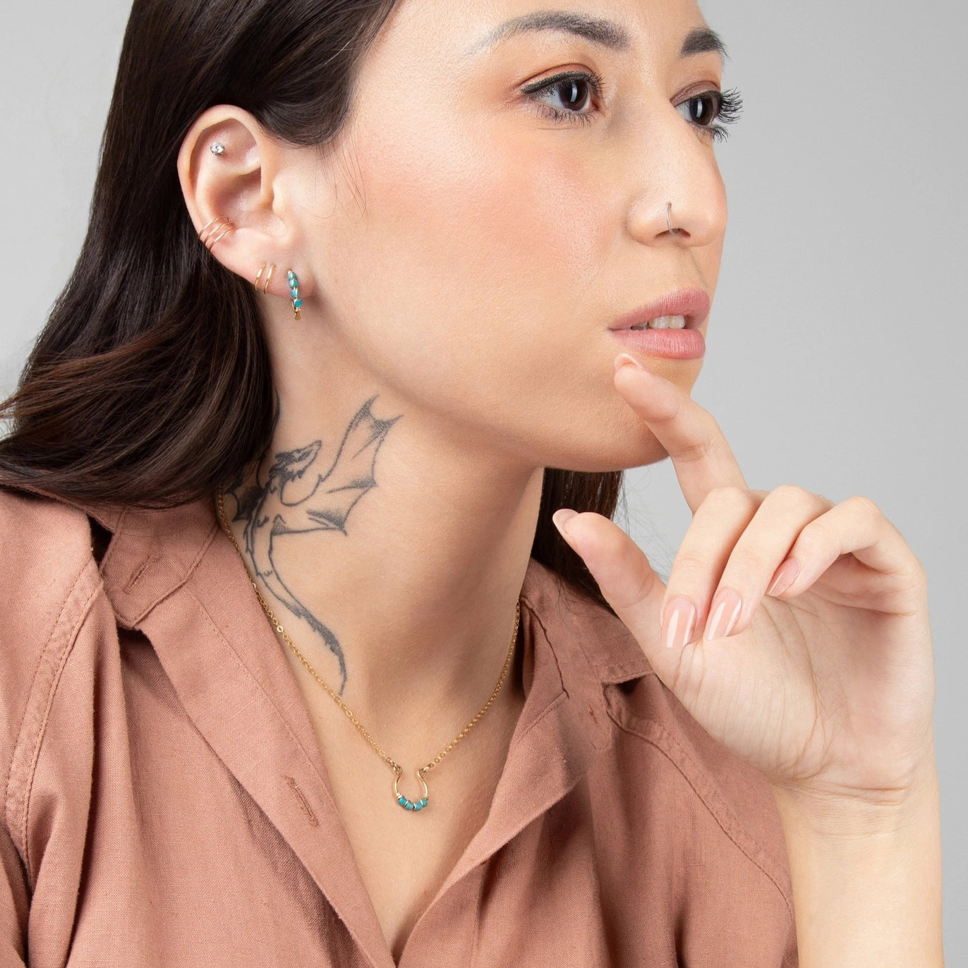 Moab Western Beaded Hoop Earrings (14k Gold Filled)