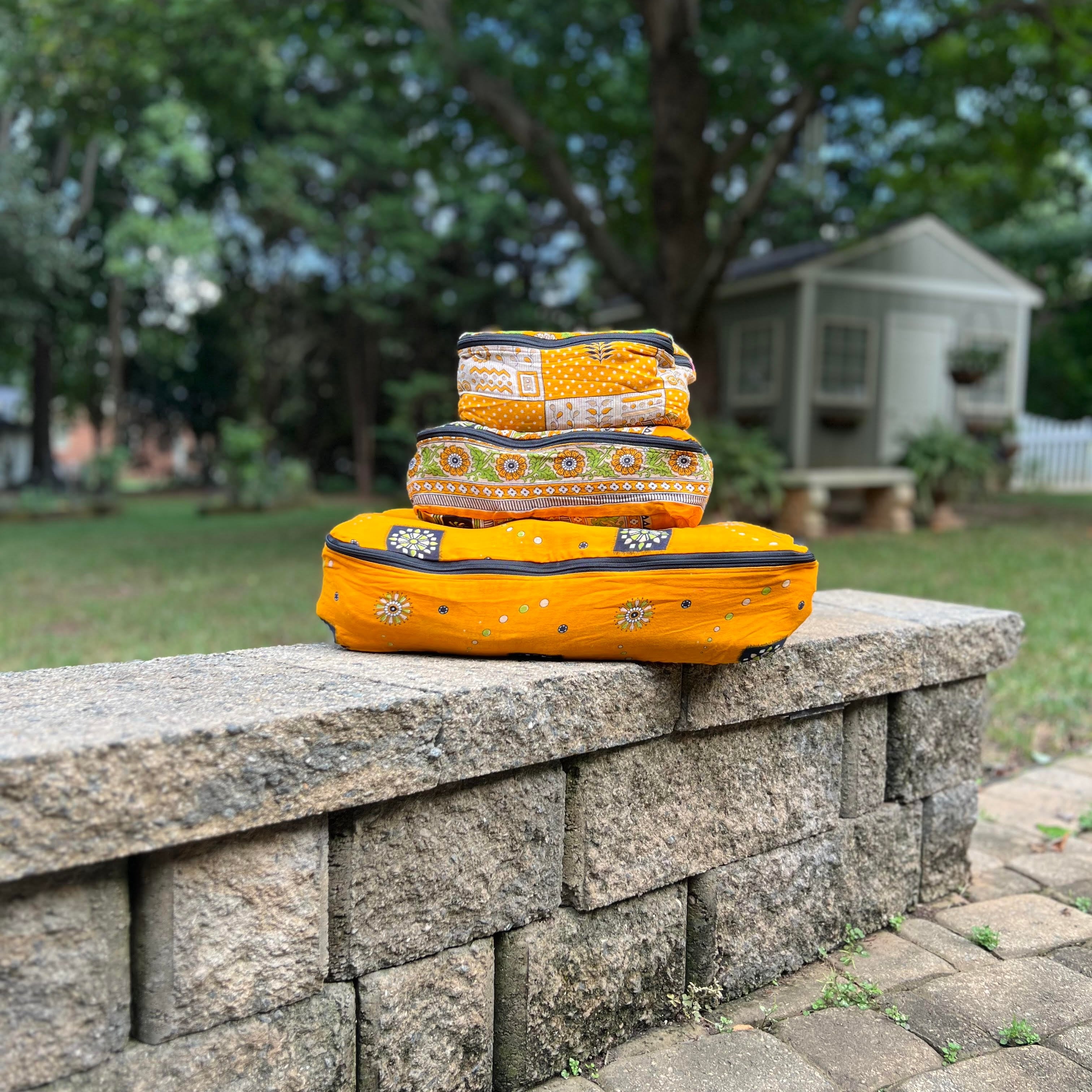 Upcycled Sari Packing Cubes - Set of 3