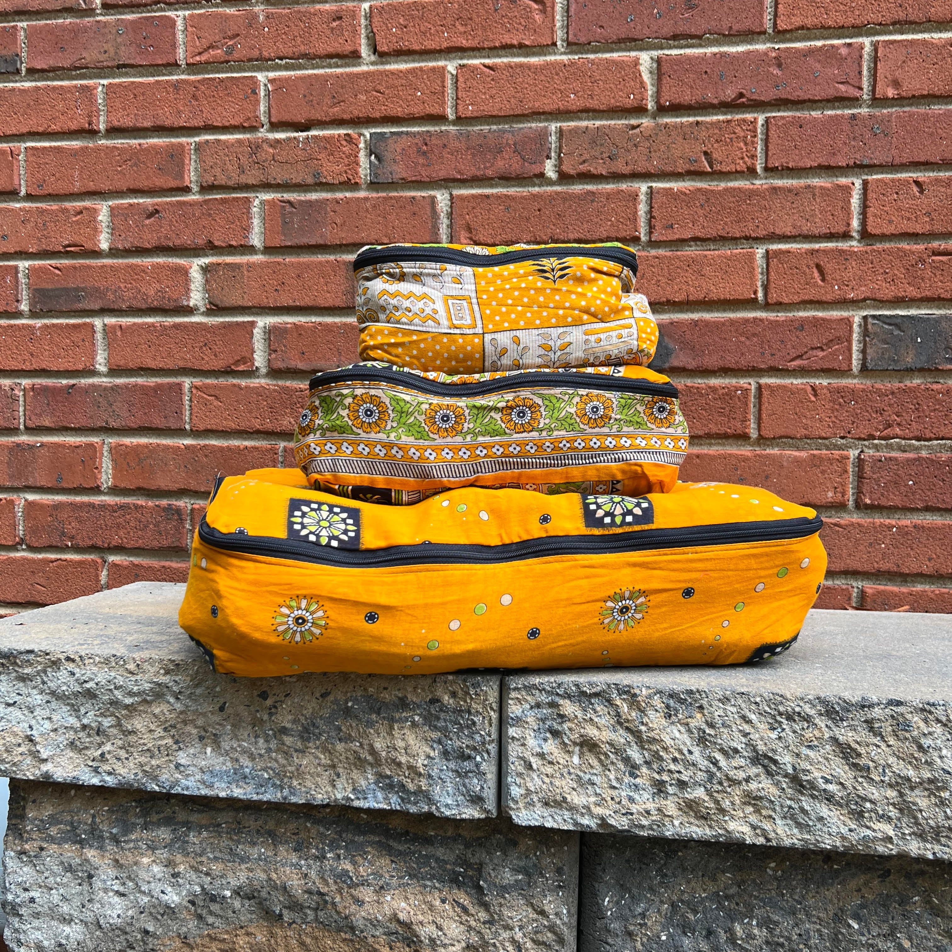 Upcycled Sari Packing Cubes - Set of 3