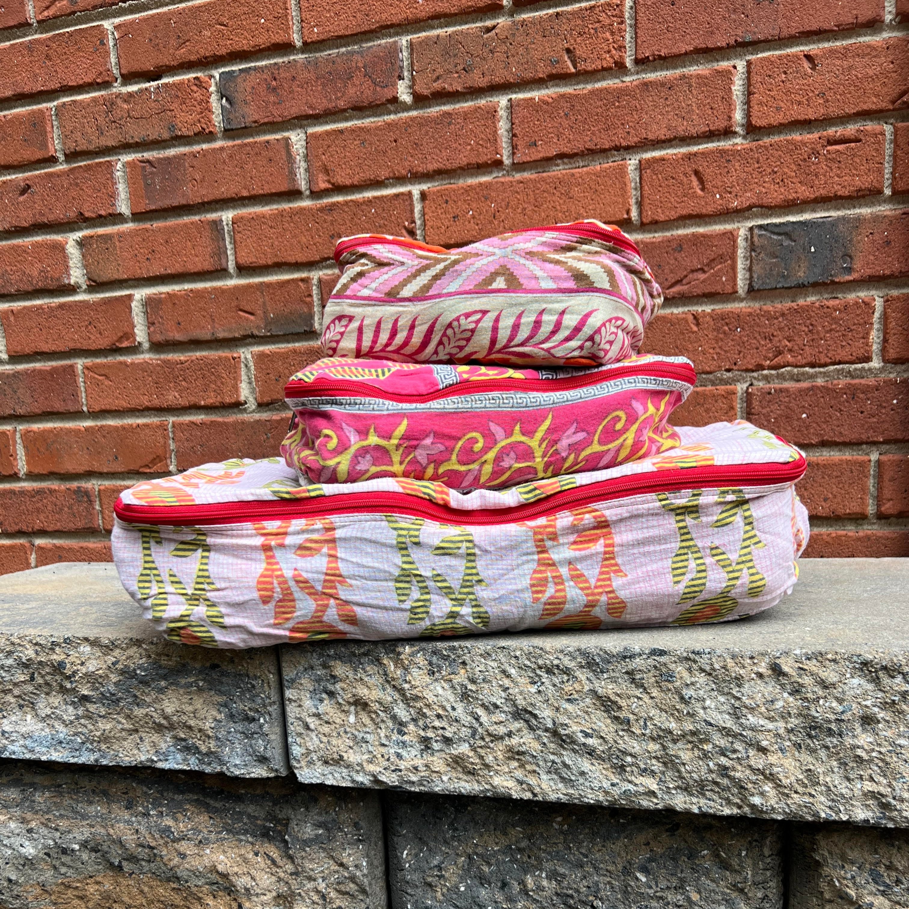 Upcycled Sari Packing Cubes - Set of 3
