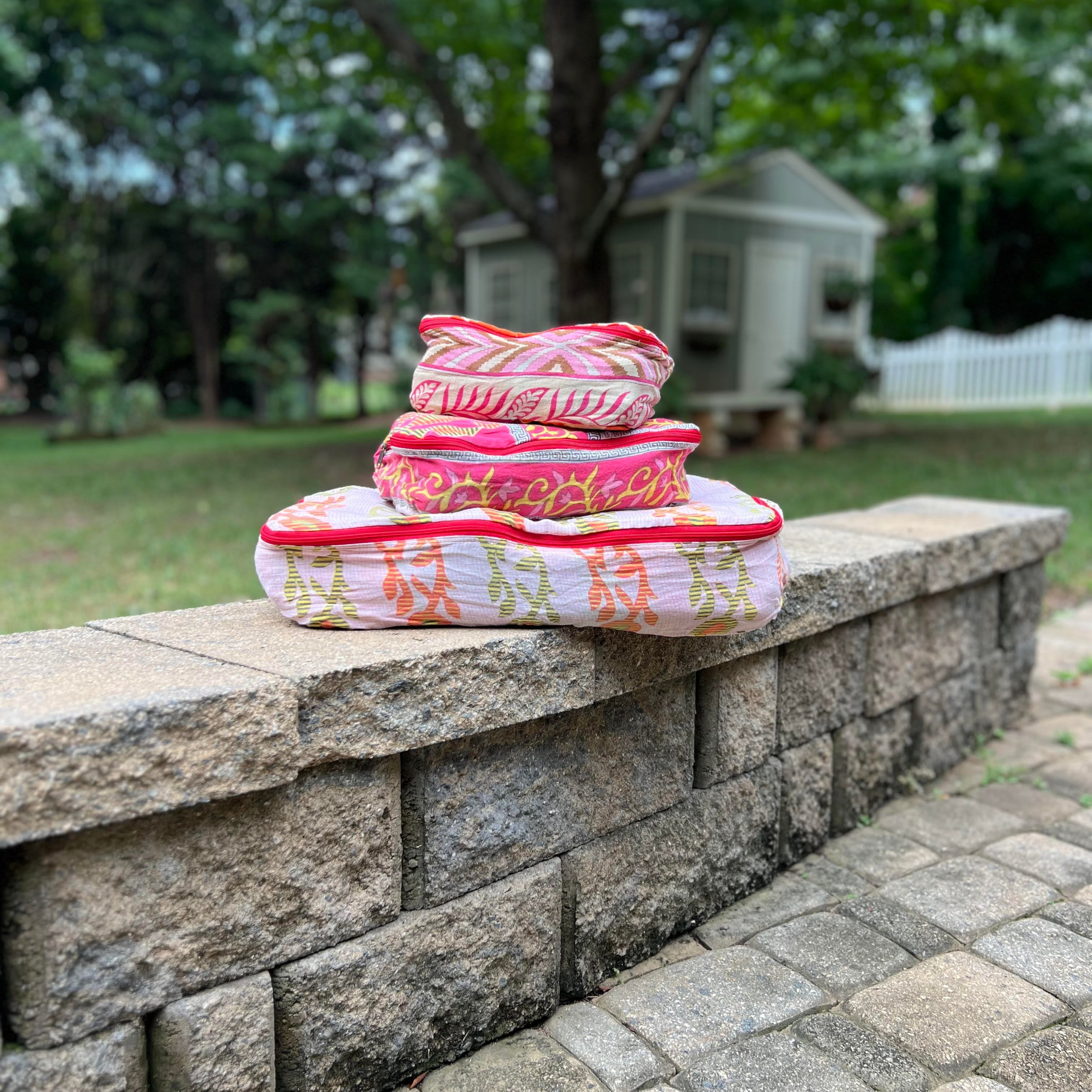 Upcycled Sari Packing Cubes - Set of 3