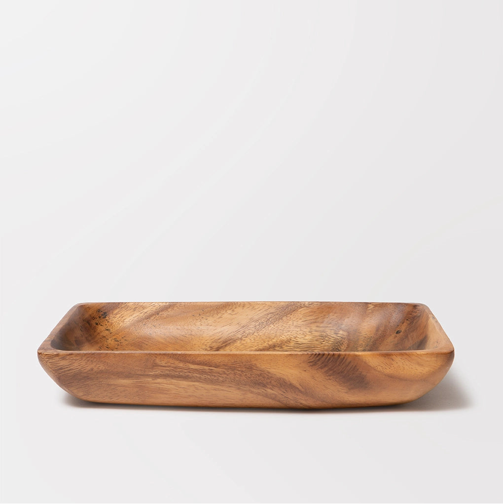 Acacia Wood Rectangular Bowl Tray