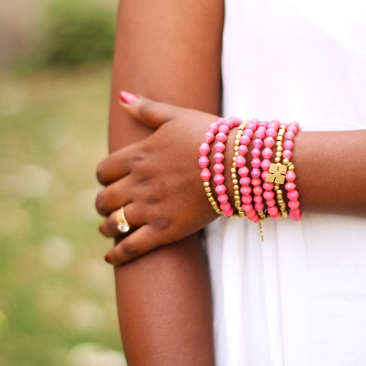 Mini Paper Bead Bracelets