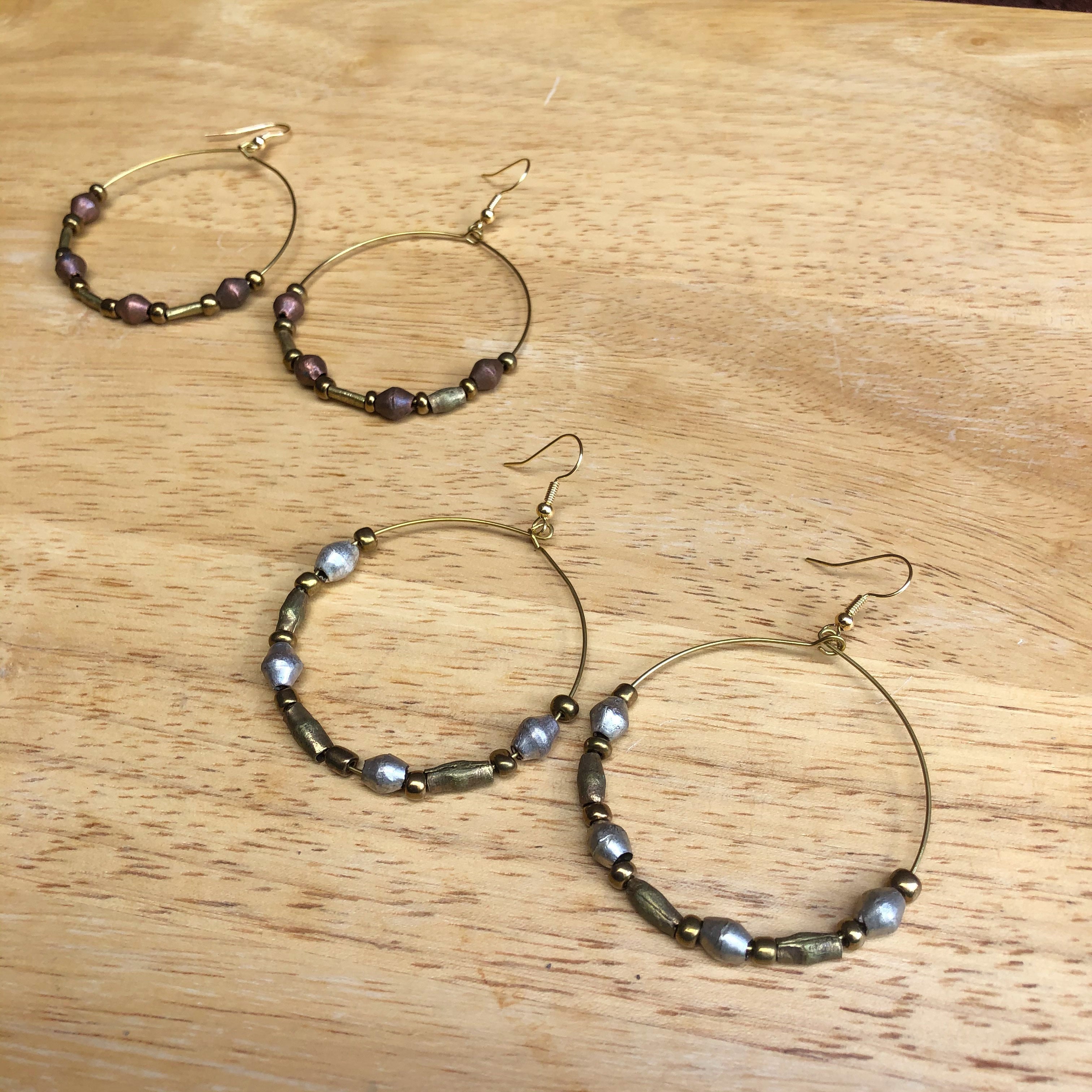Hoop Earrings with Ammunition