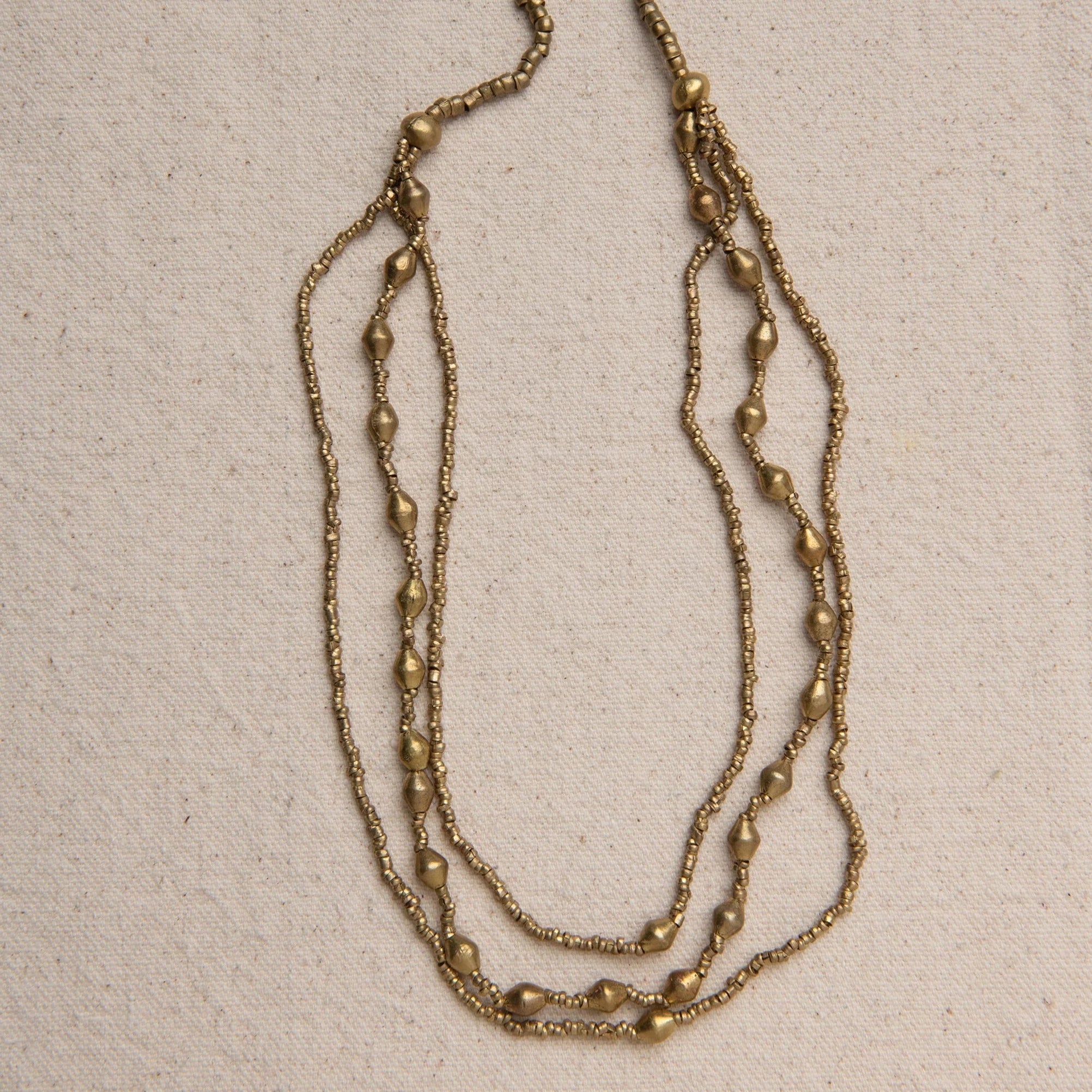 Kidus Three-Strand Artillery Bead Necklace