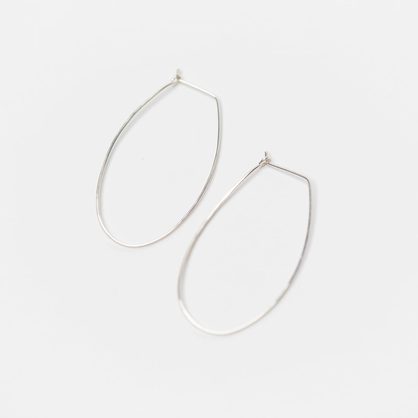 Azmera Hammered Hoop Earrings (Sterling Silver)