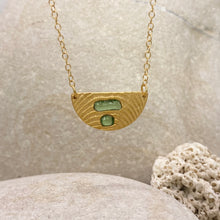 Load image into Gallery viewer, Half Moon Necklace - Gold &amp; Sea Glass
