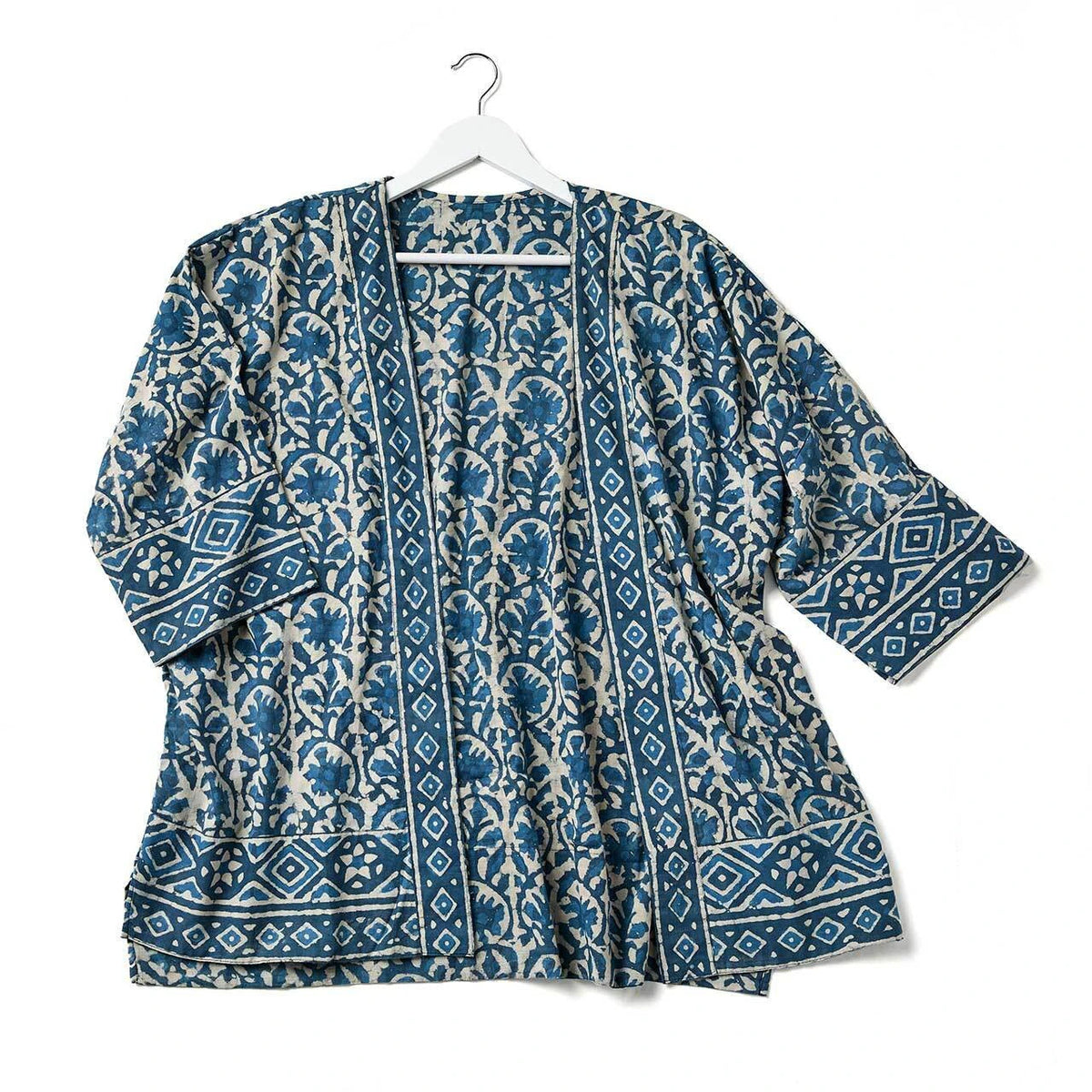 Indigo Dabu jasmine Kimono