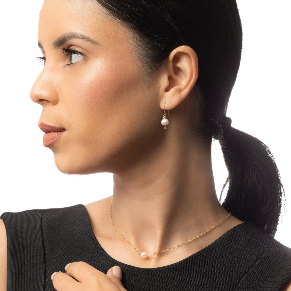 Leeda Pearl Earrings (14k Gold Filled)