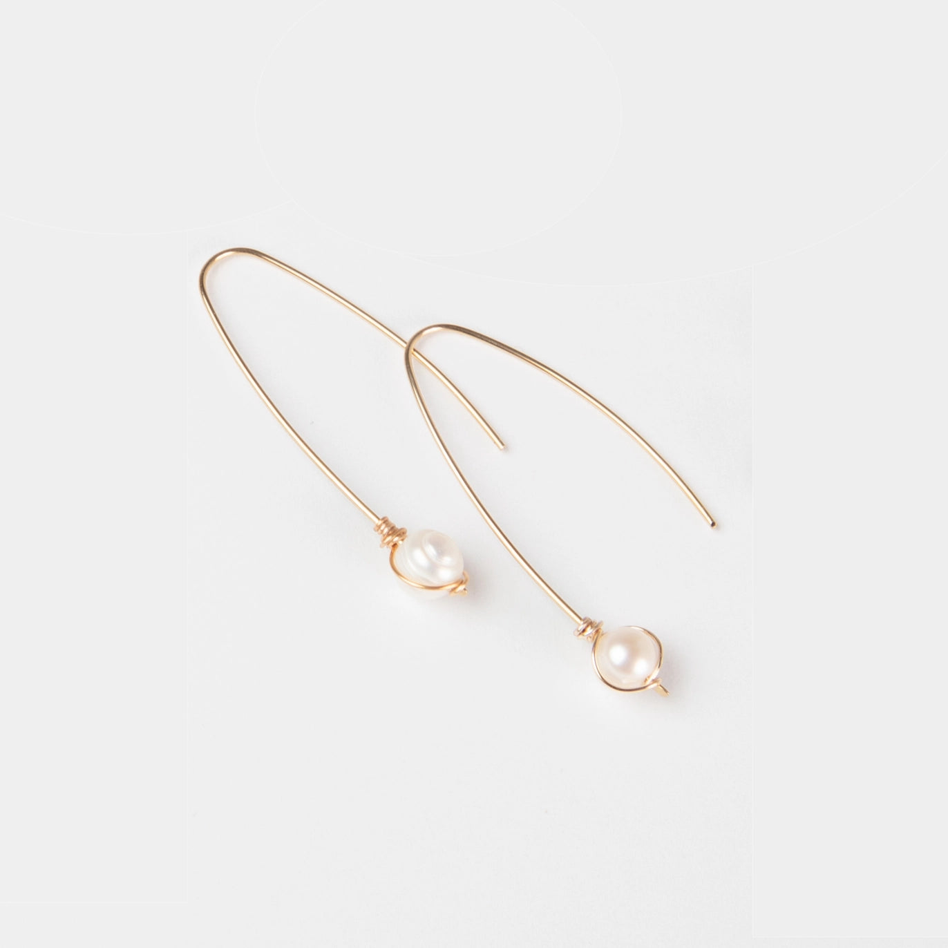 Rana Pearl Threader Earrings (14k Gold Filled)