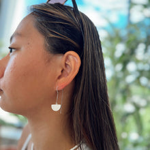 Load image into Gallery viewer, Hanging Half Moon Earrings - Silver
