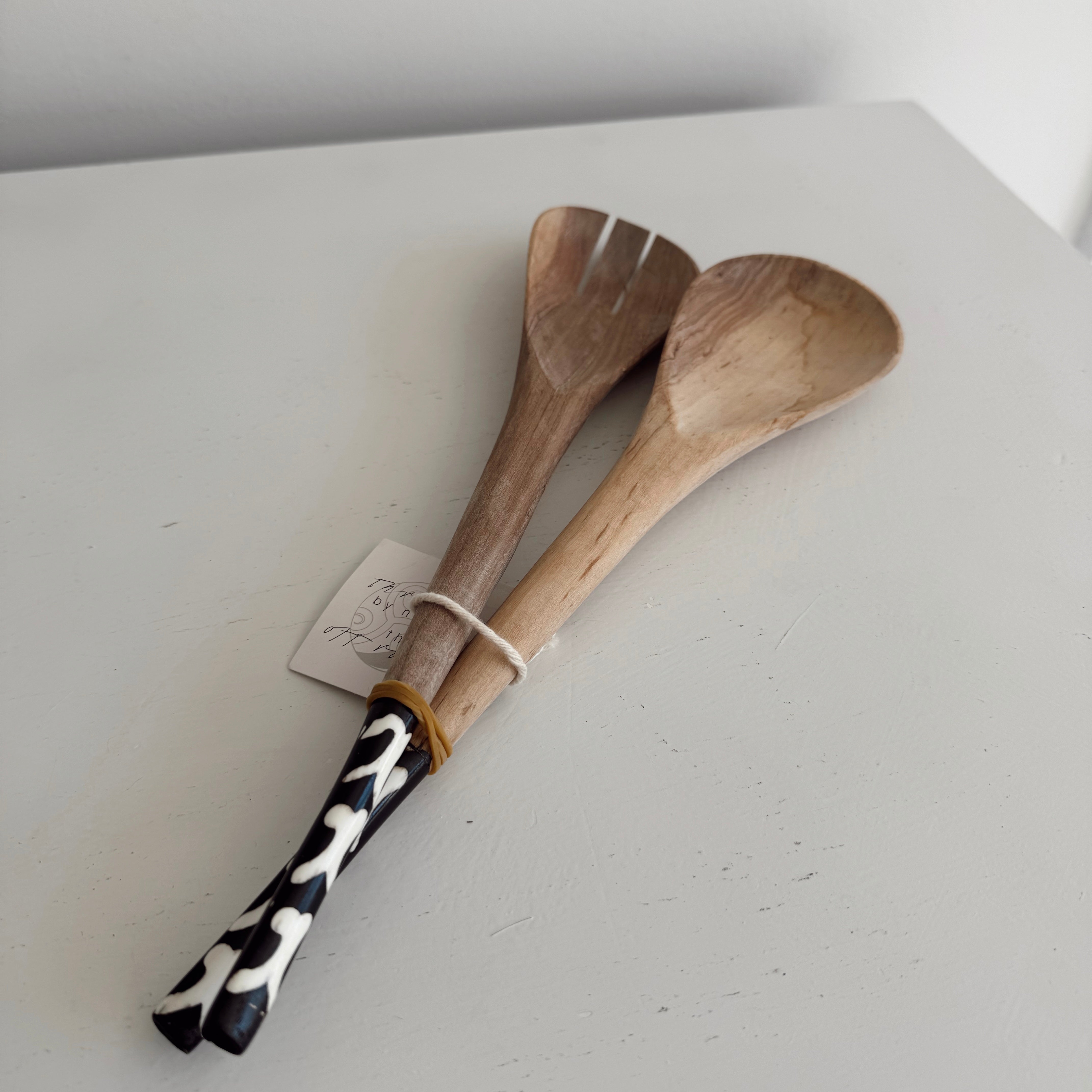 Wood and Bone Salad Servers #3