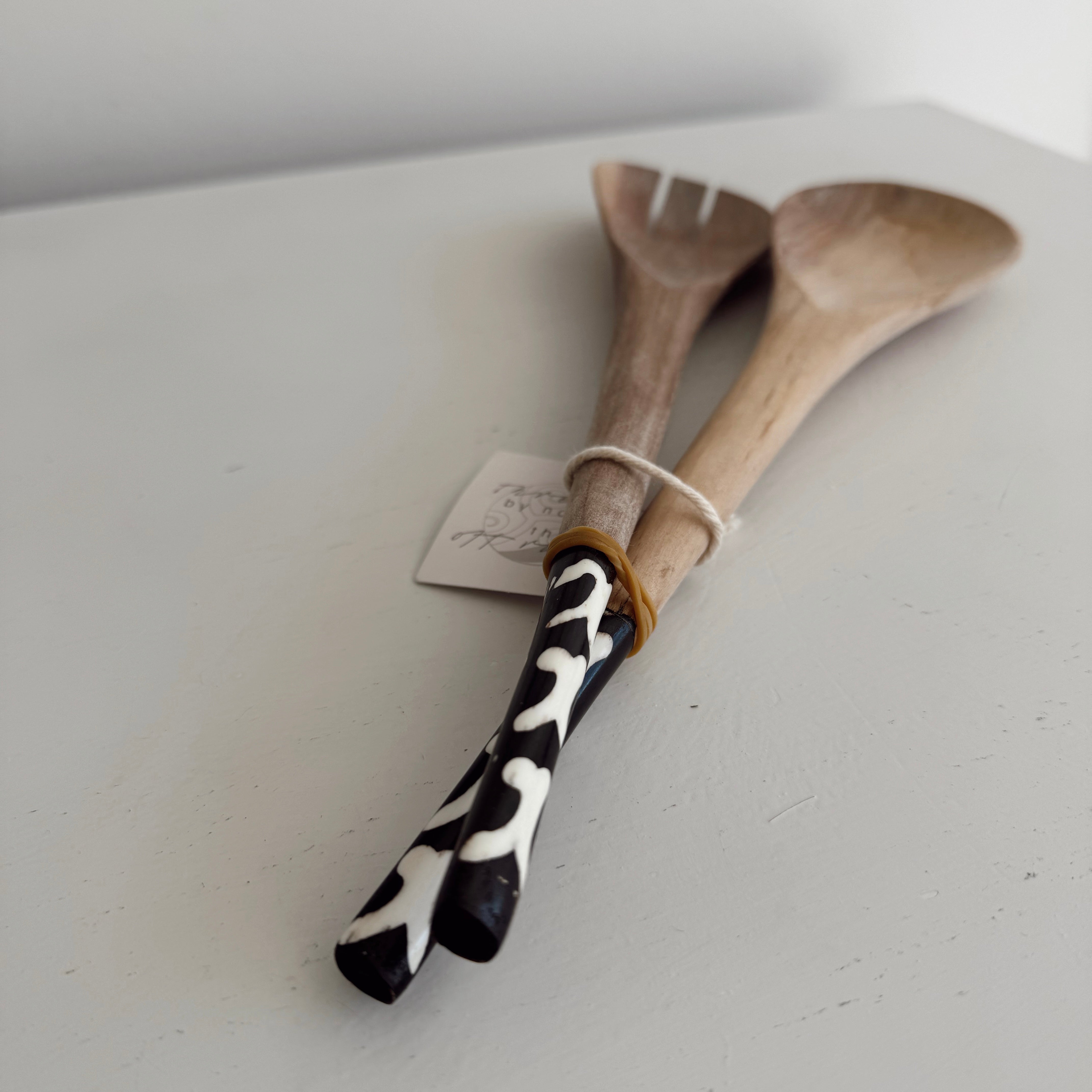 Wood and Bone Salad Servers #3