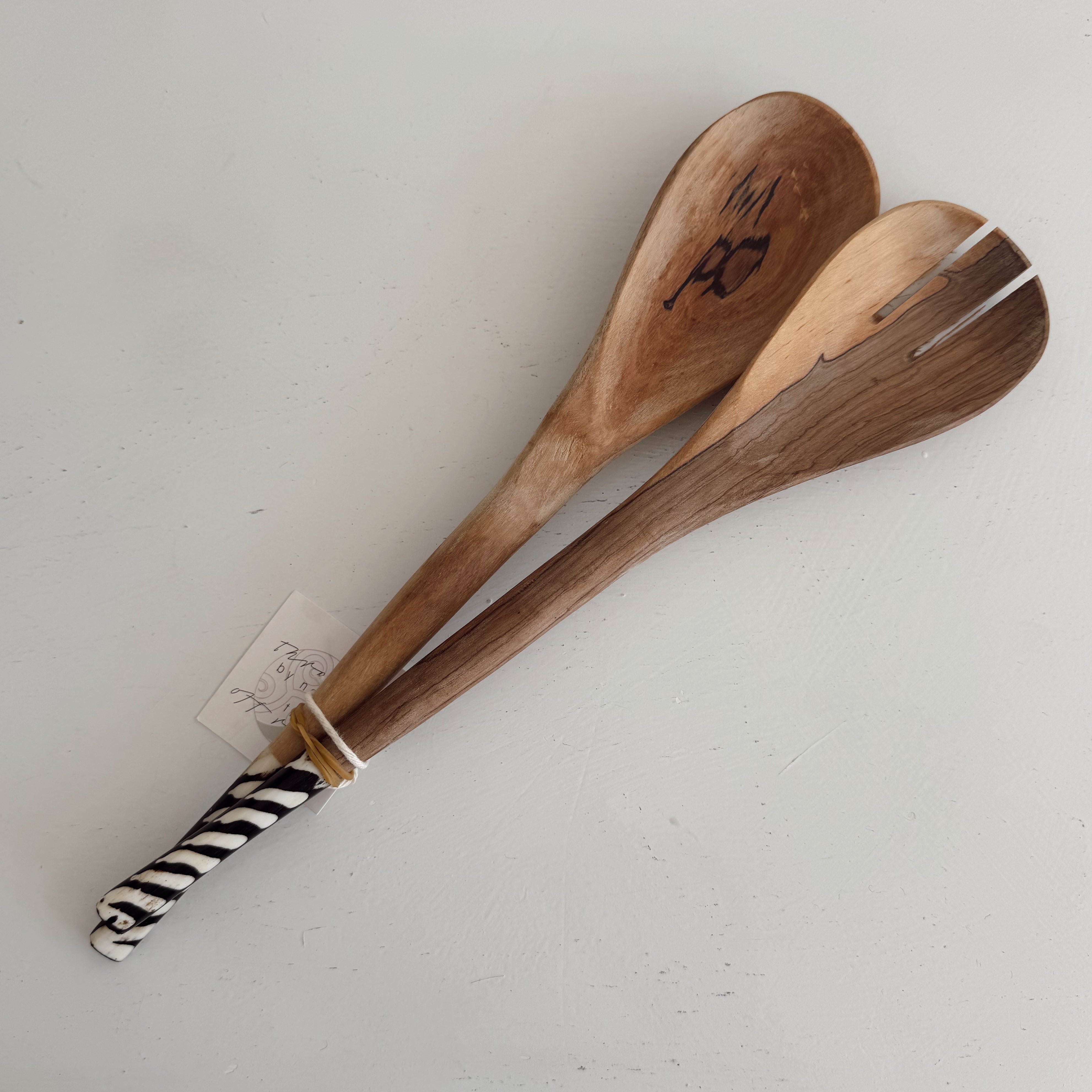 Wood and Bone Salad Servers #2