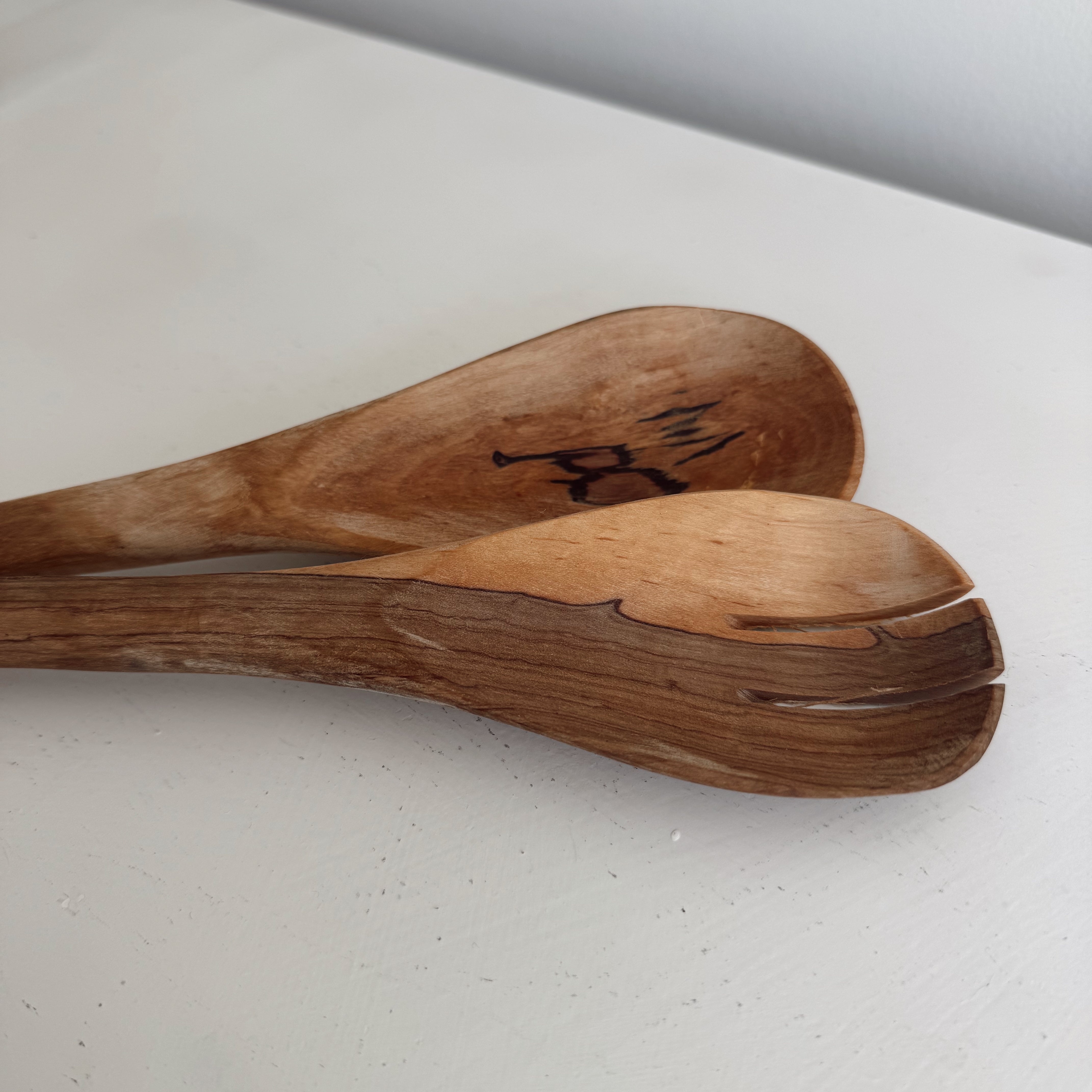 Wood and Bone Salad Servers #2