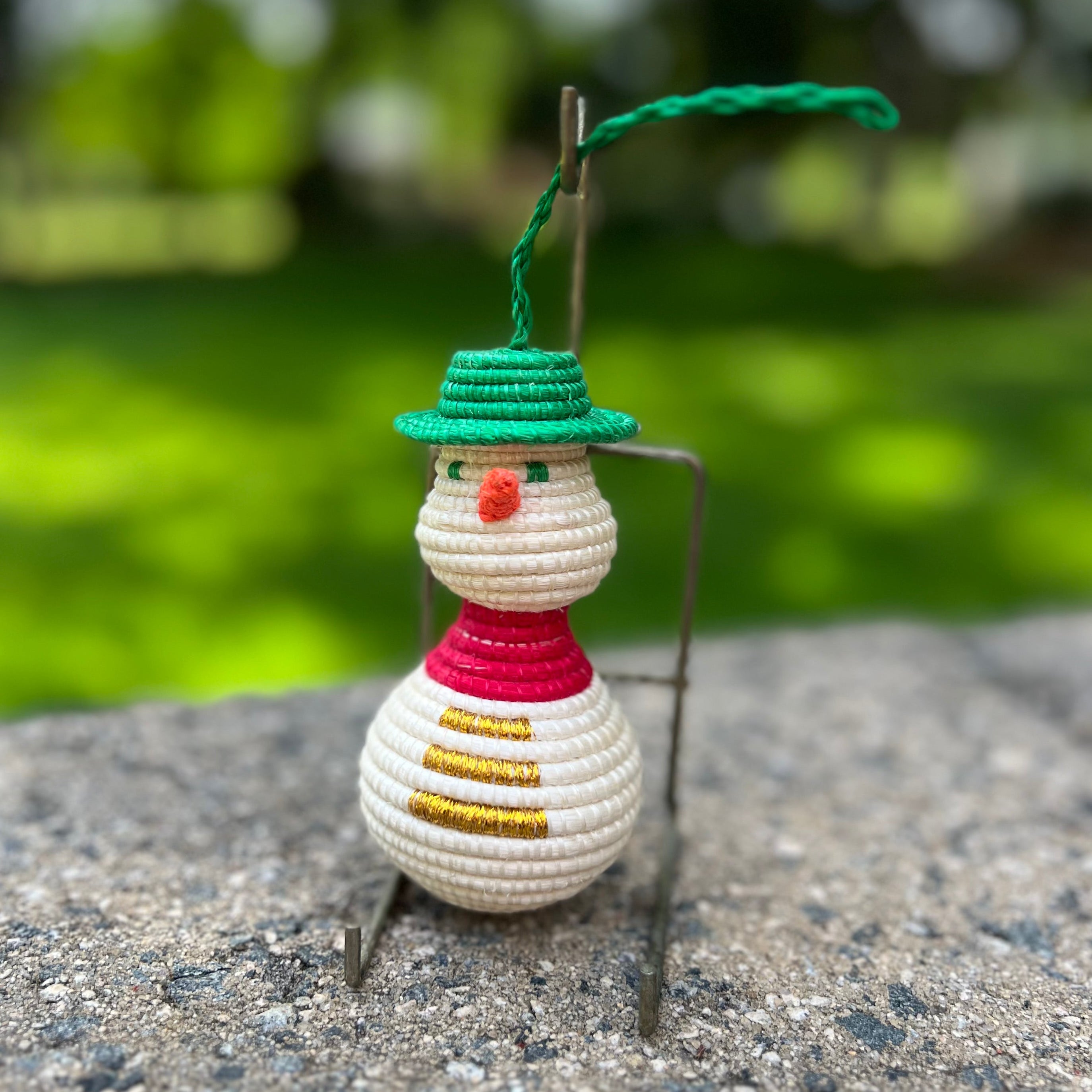 Basket Weave Snowman Ornament