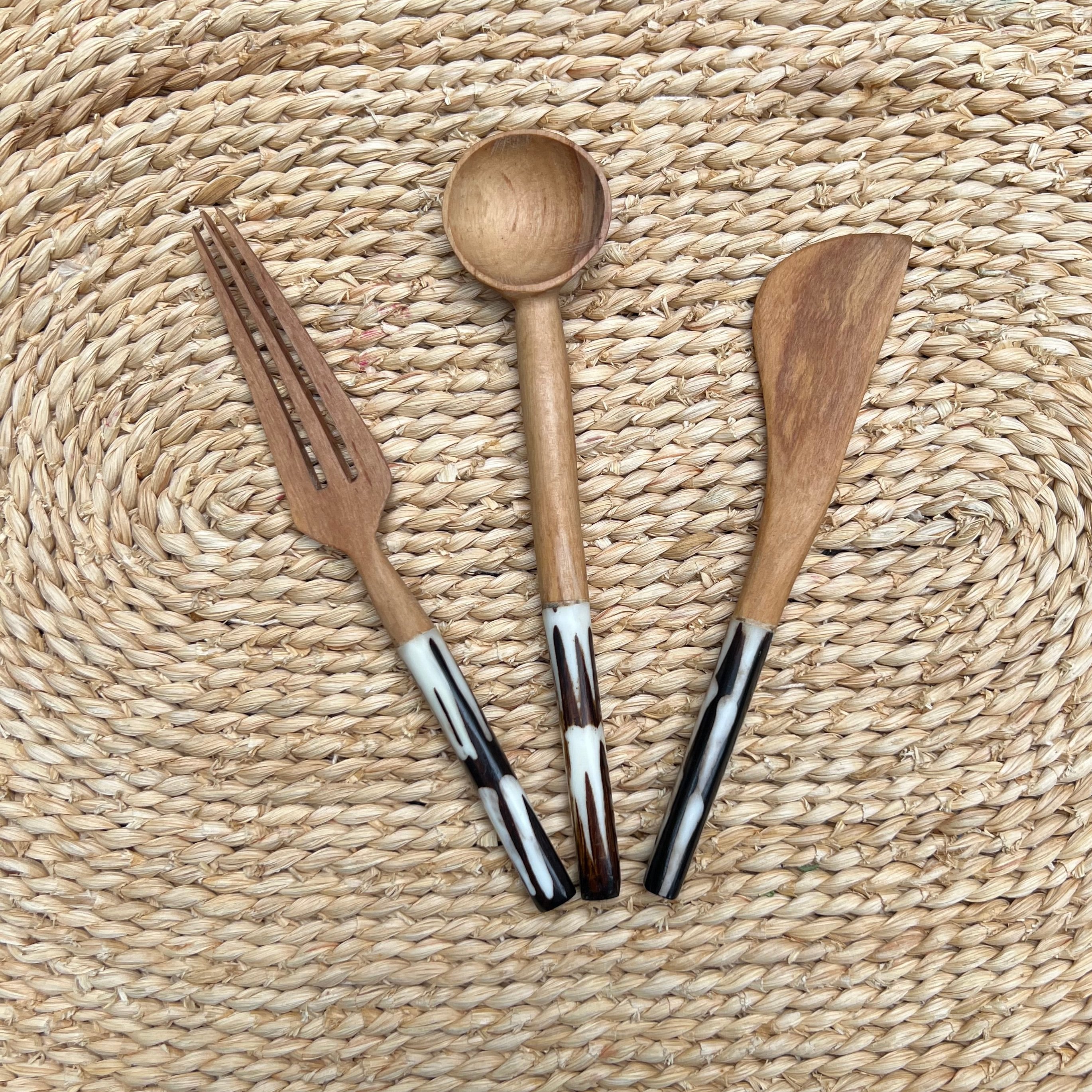 Wood and Bone Charcuterie Utensil Set #1