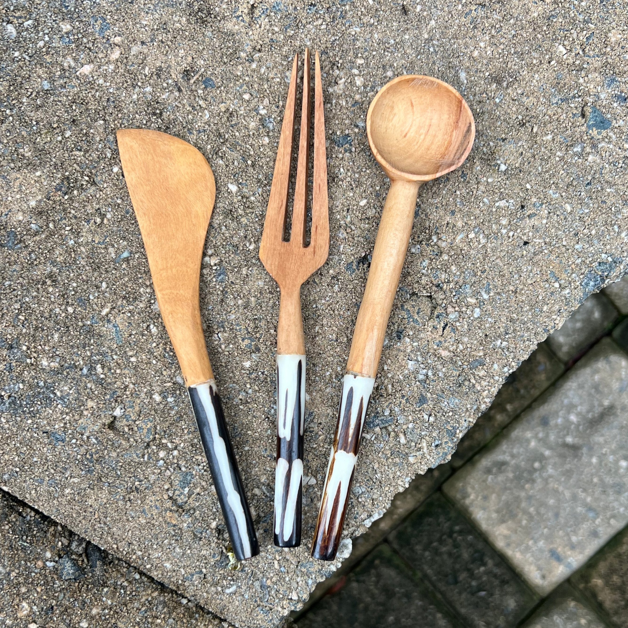 Wood and Bone Charcuterie Utensil Set #1