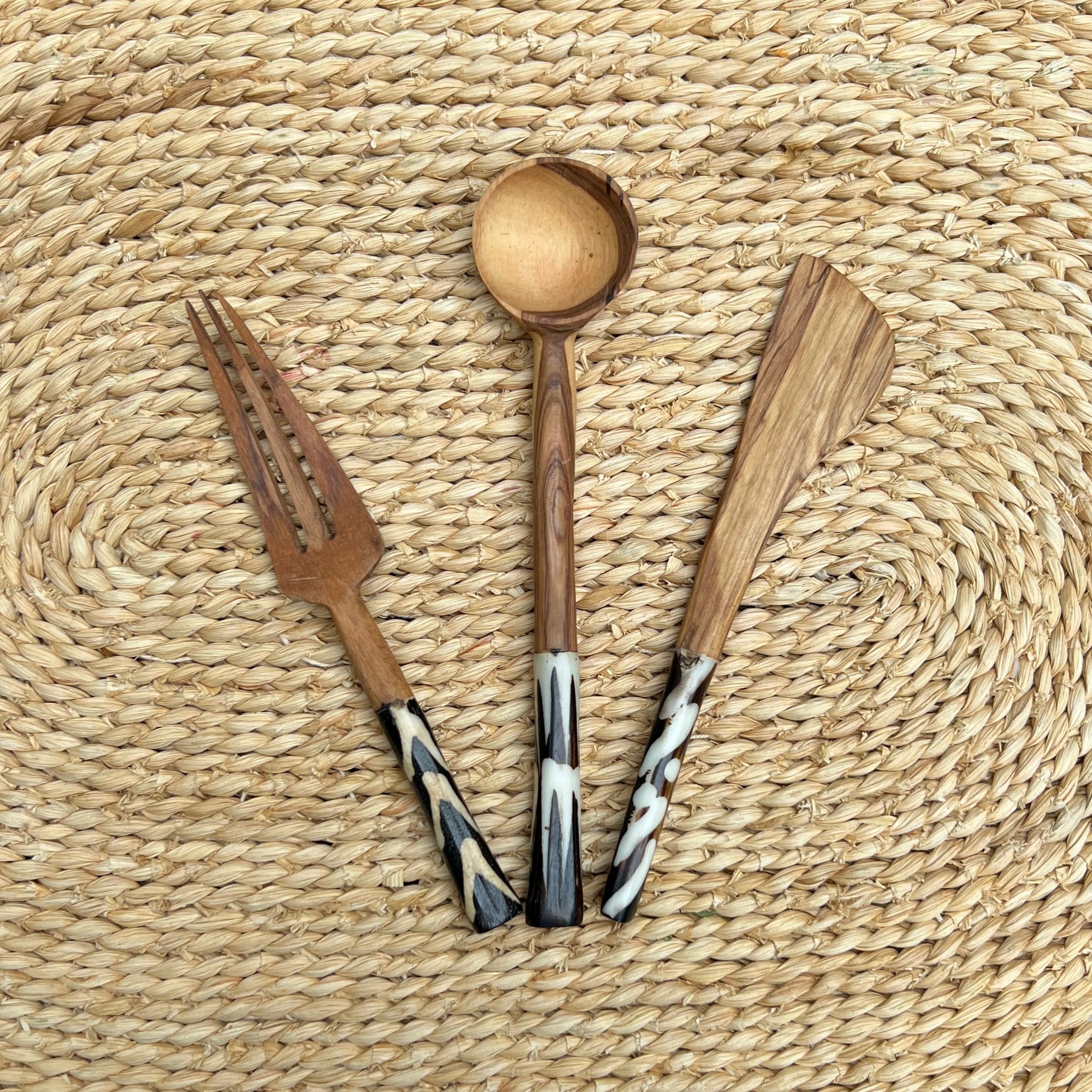 Wood and Bone Charcuterie Utensil Set #2