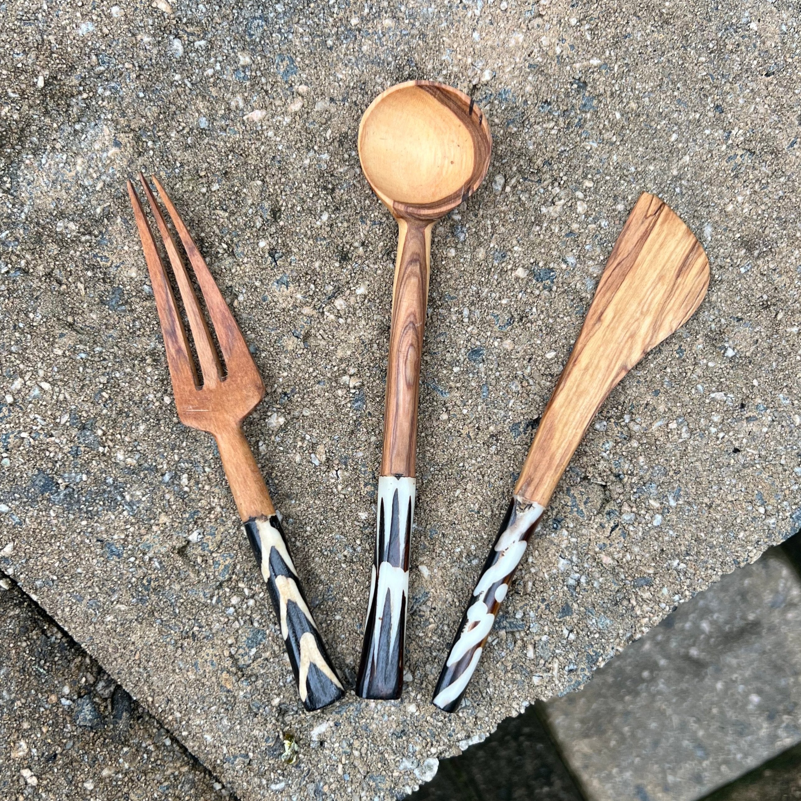 Wood and Bone Charcuterie Utensil Set #2