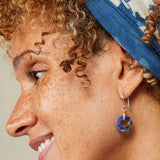 Peruvian Lapis Circle Earrings