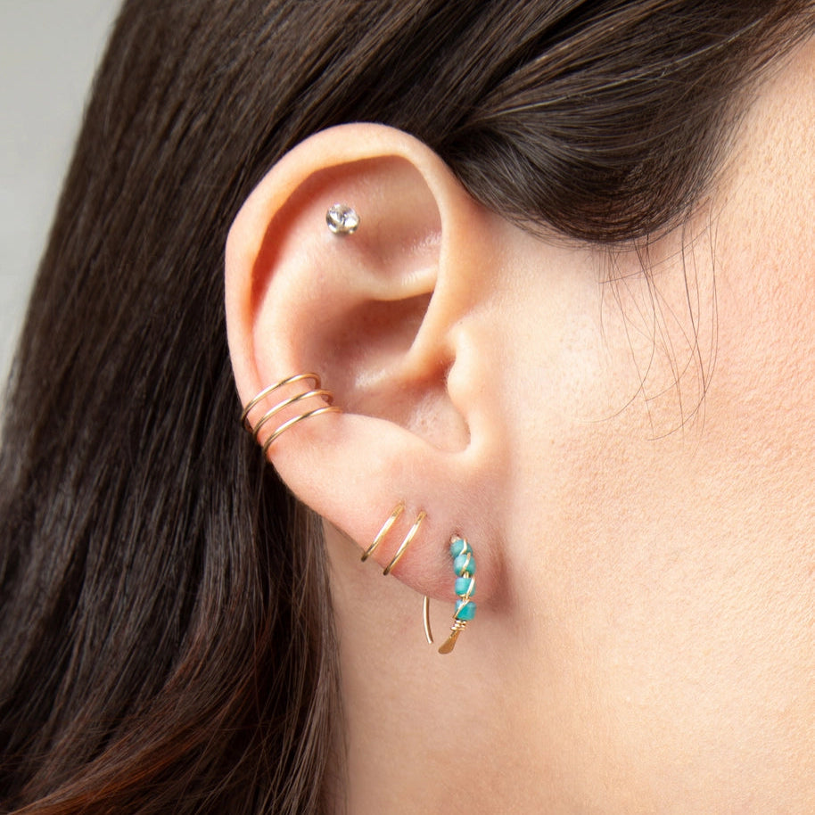 Moab Western Beaded Hoop Earrings (14k Gold Filled)