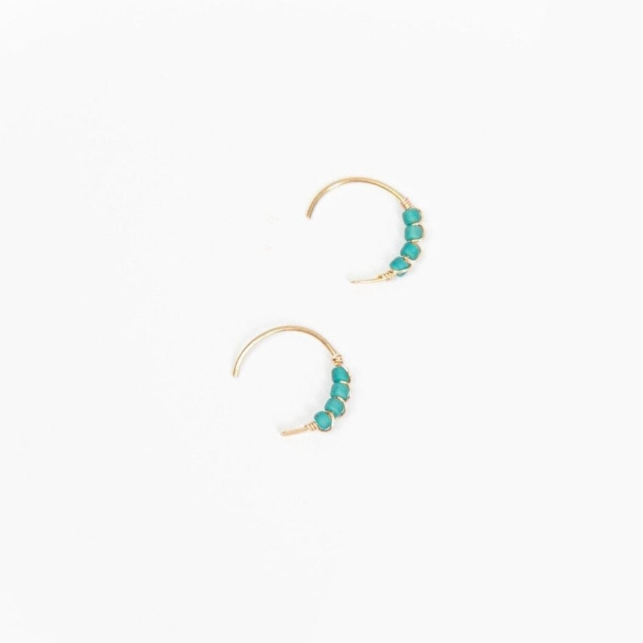 Moab Western Beaded Hoop Earrings (14k Gold Filled)