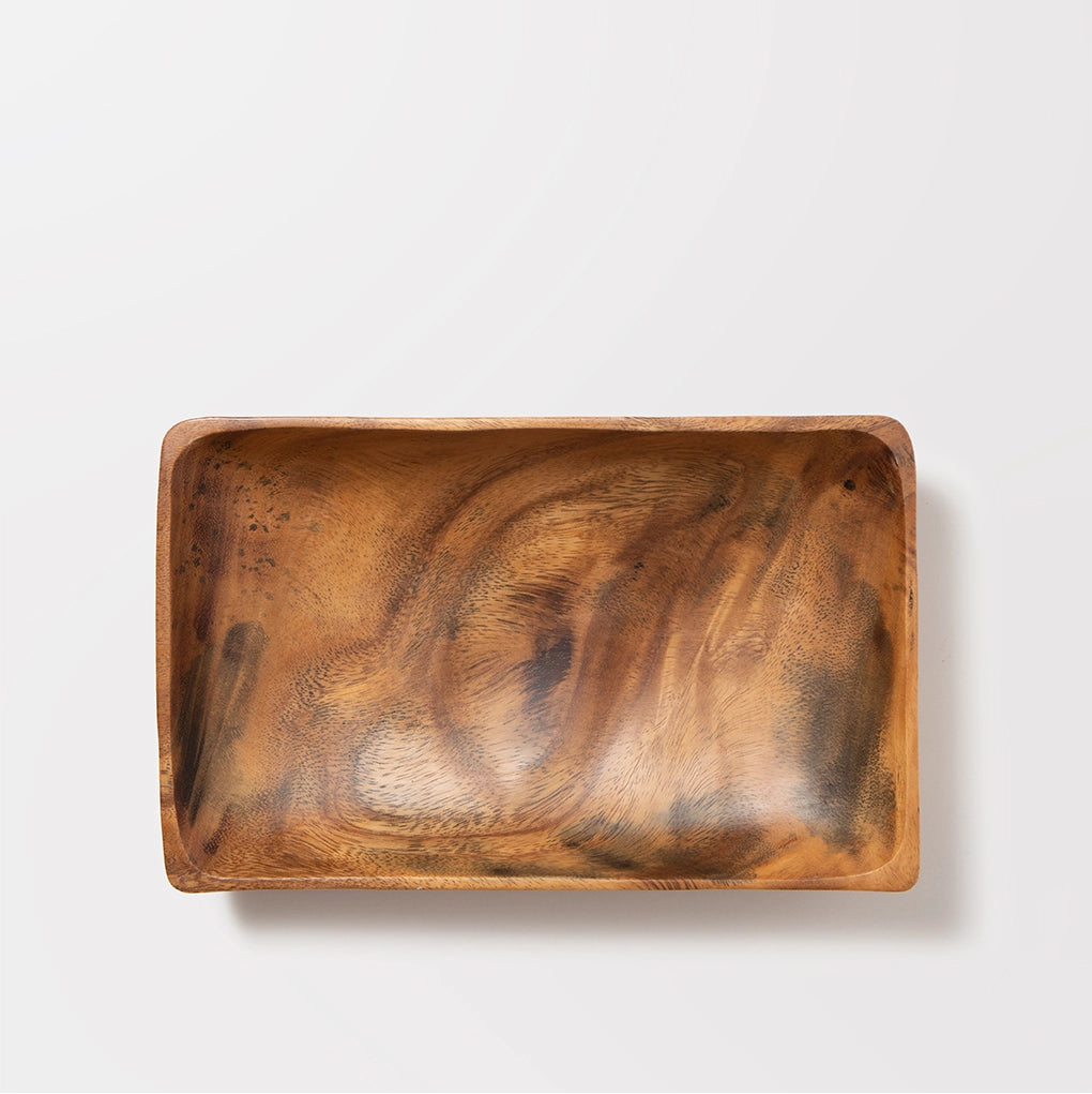Acacia Wood Rectangular Bowl Tray
