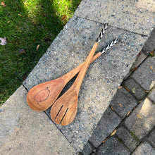 Load image into Gallery viewer, Wood and Bone Salad Servers #1
