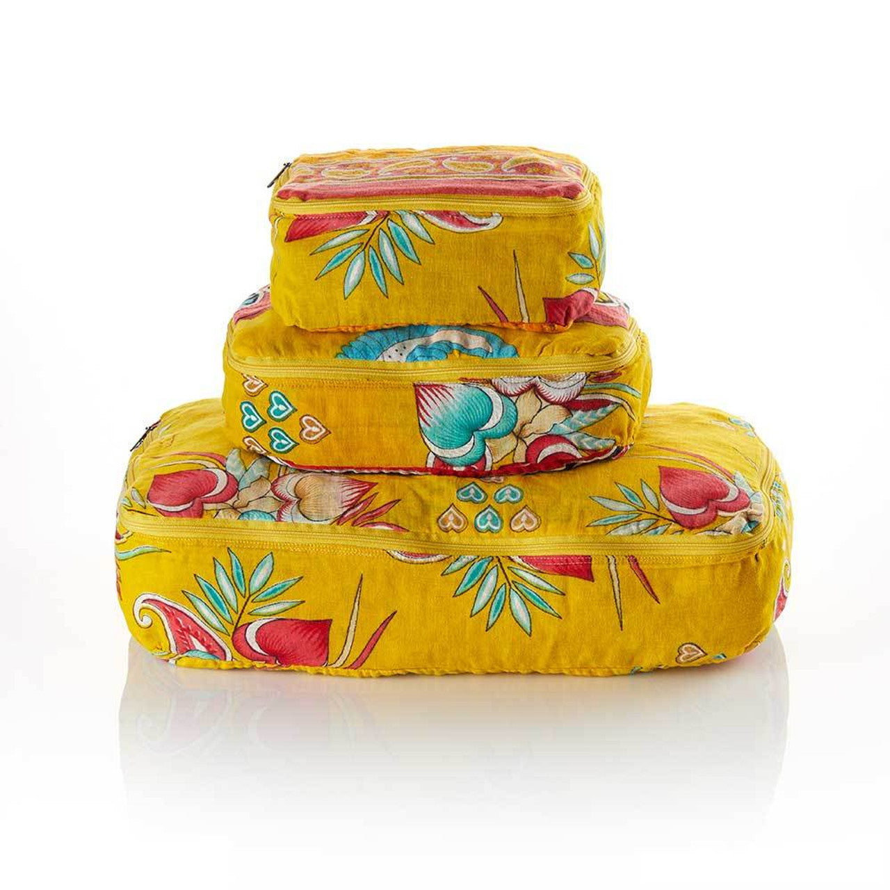 Upcylcled Sari Packing Cubes - Set of 3