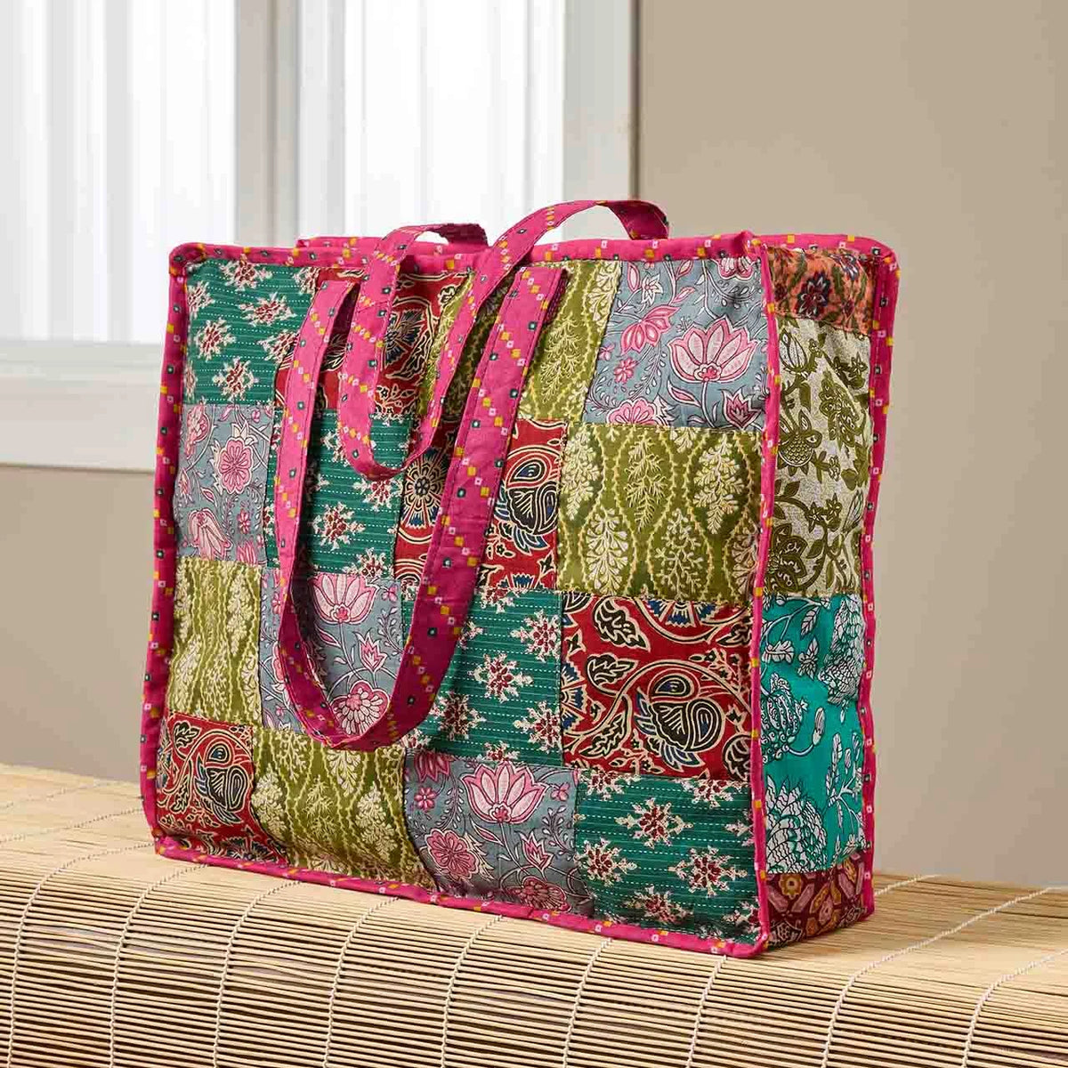 Upcycled Sari Patchwork Tote