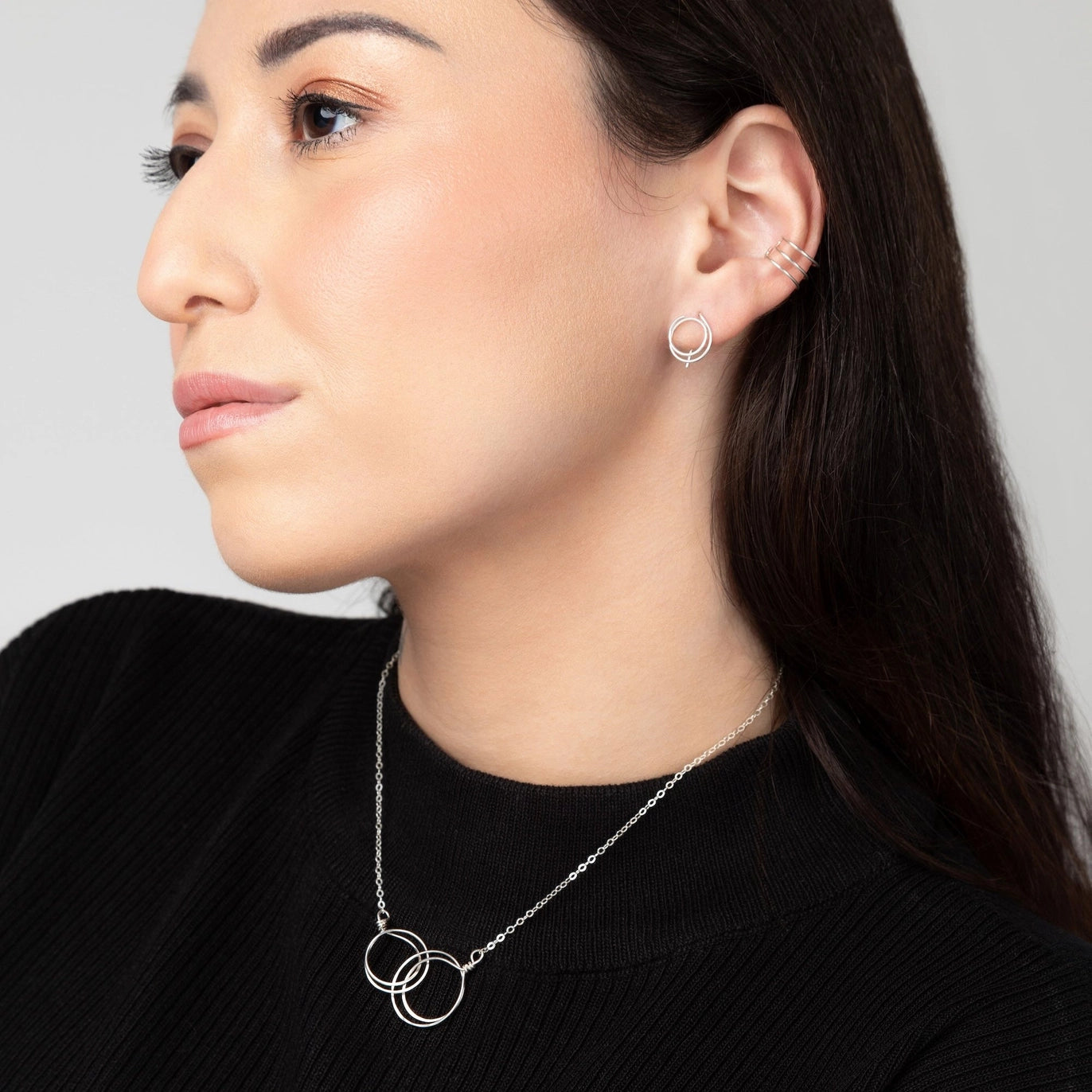 Zomi Open Circle Earrings (Sterling Silver)