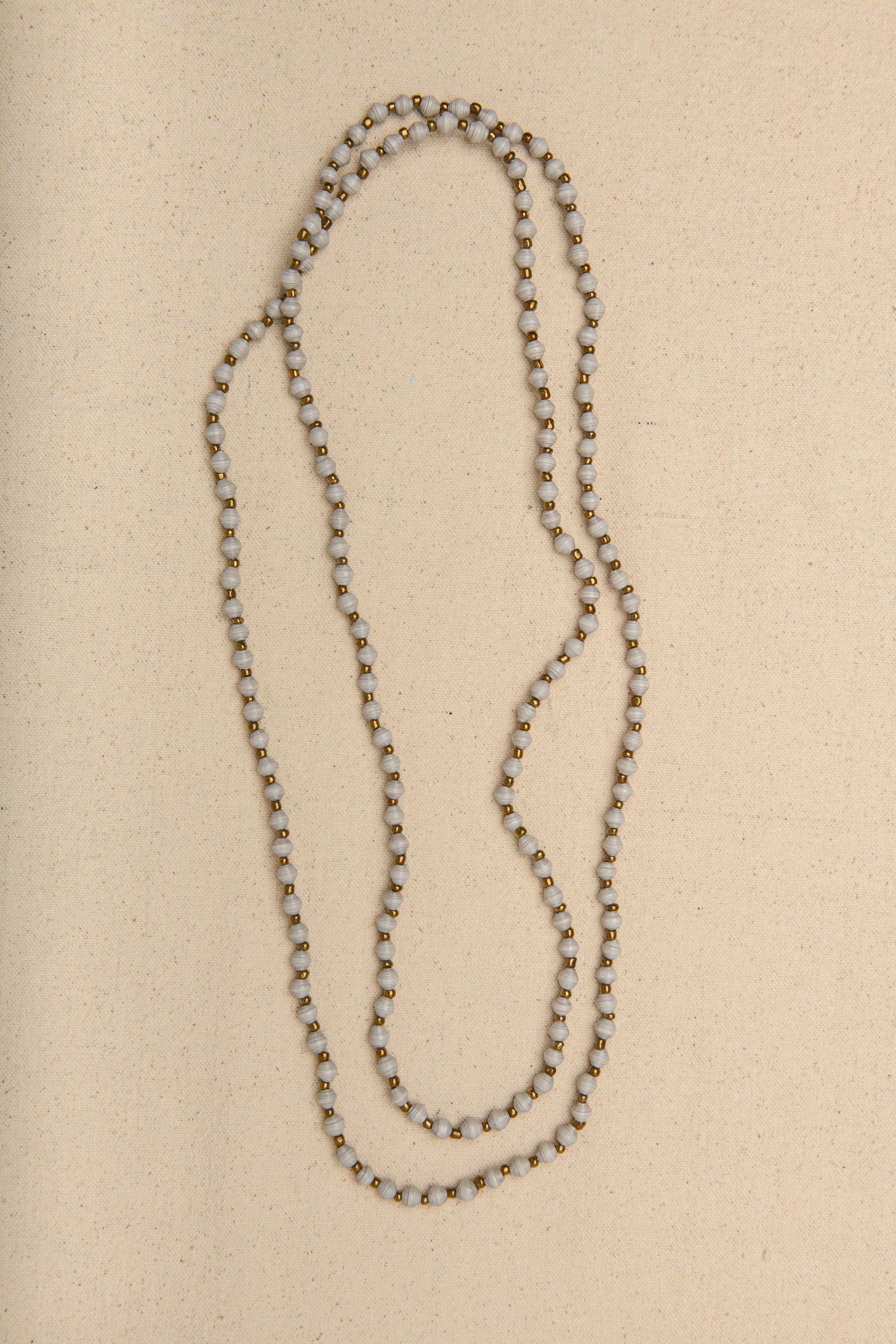 Long Mini Paper Bead Necklace