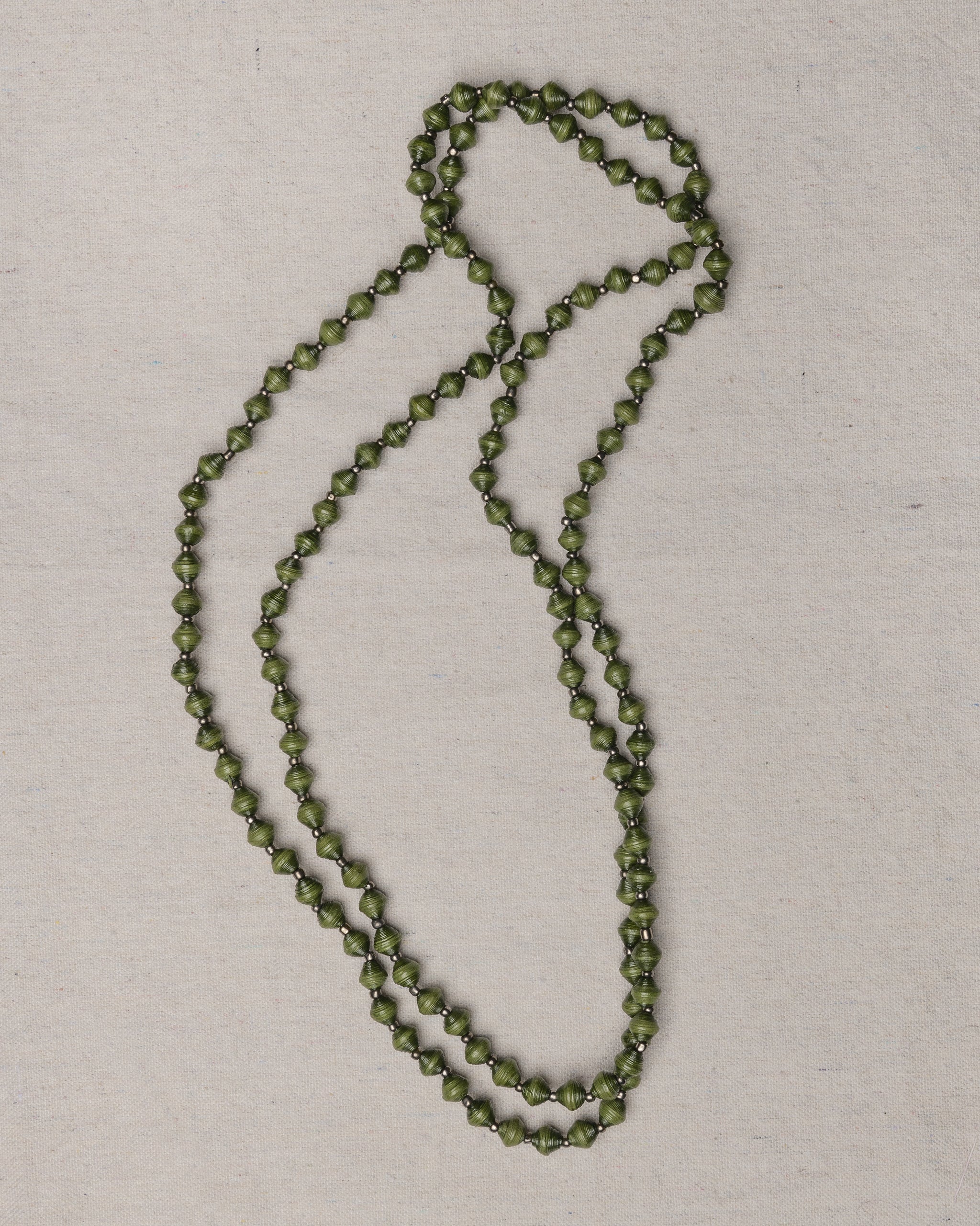 Long Mini Paper Bead Necklace