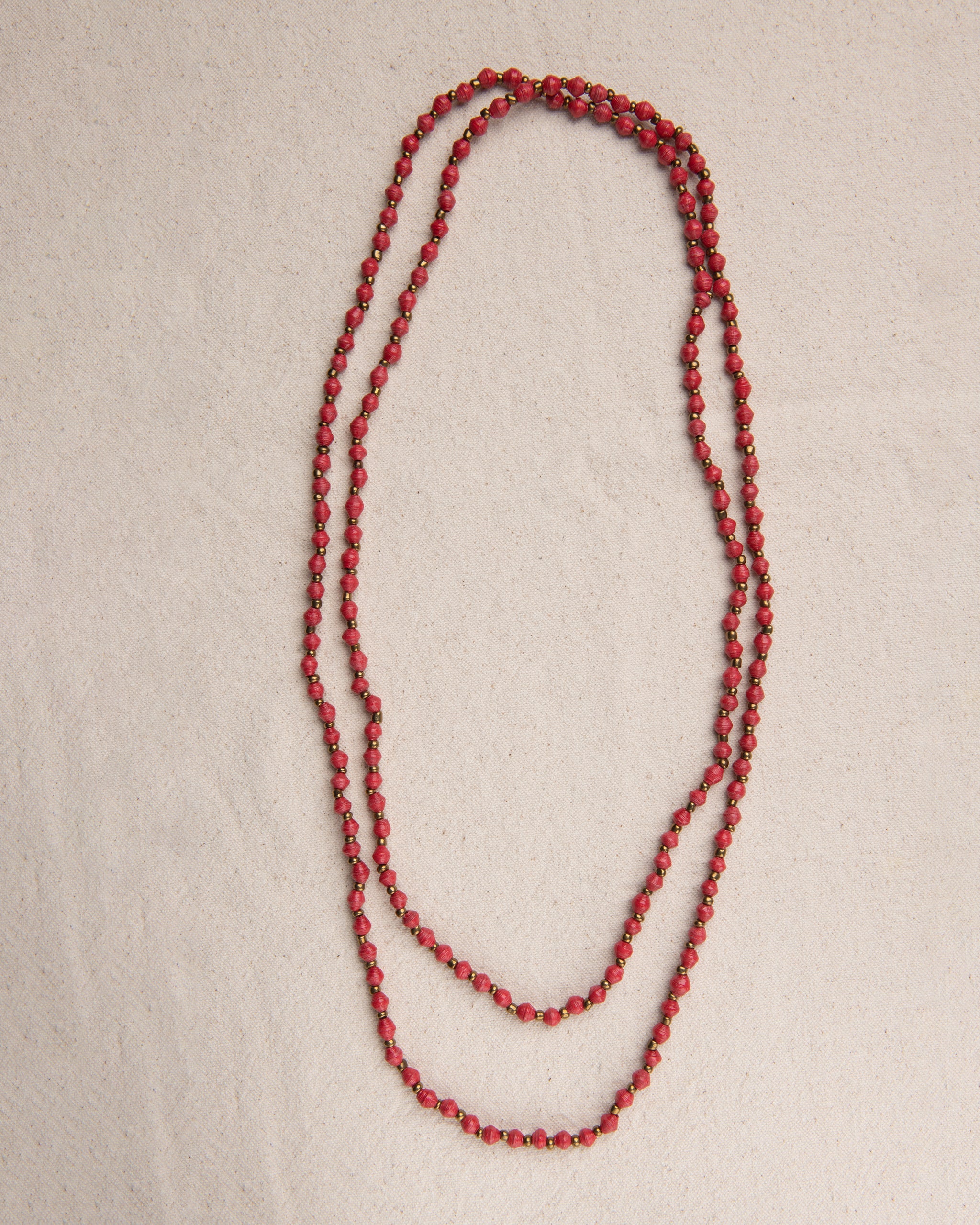 Long Mini Paper Bead Necklace