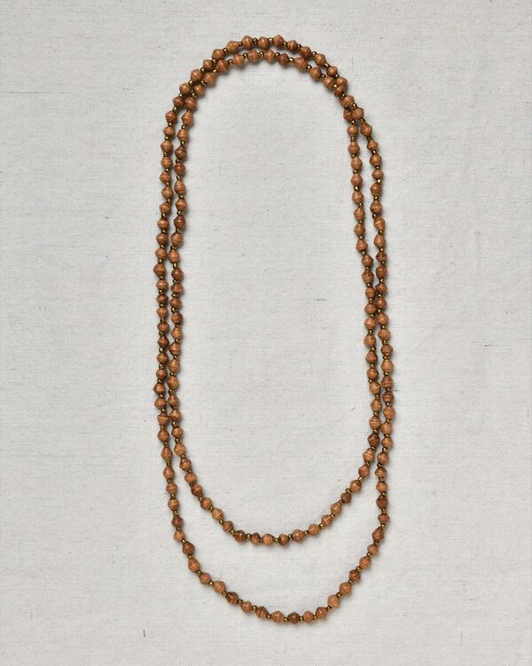 Long Mini Paper Bead Necklace