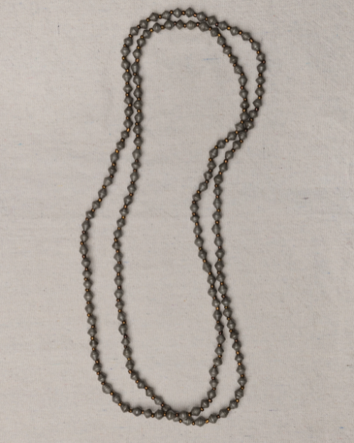 Long Mini Paper Bead Necklace